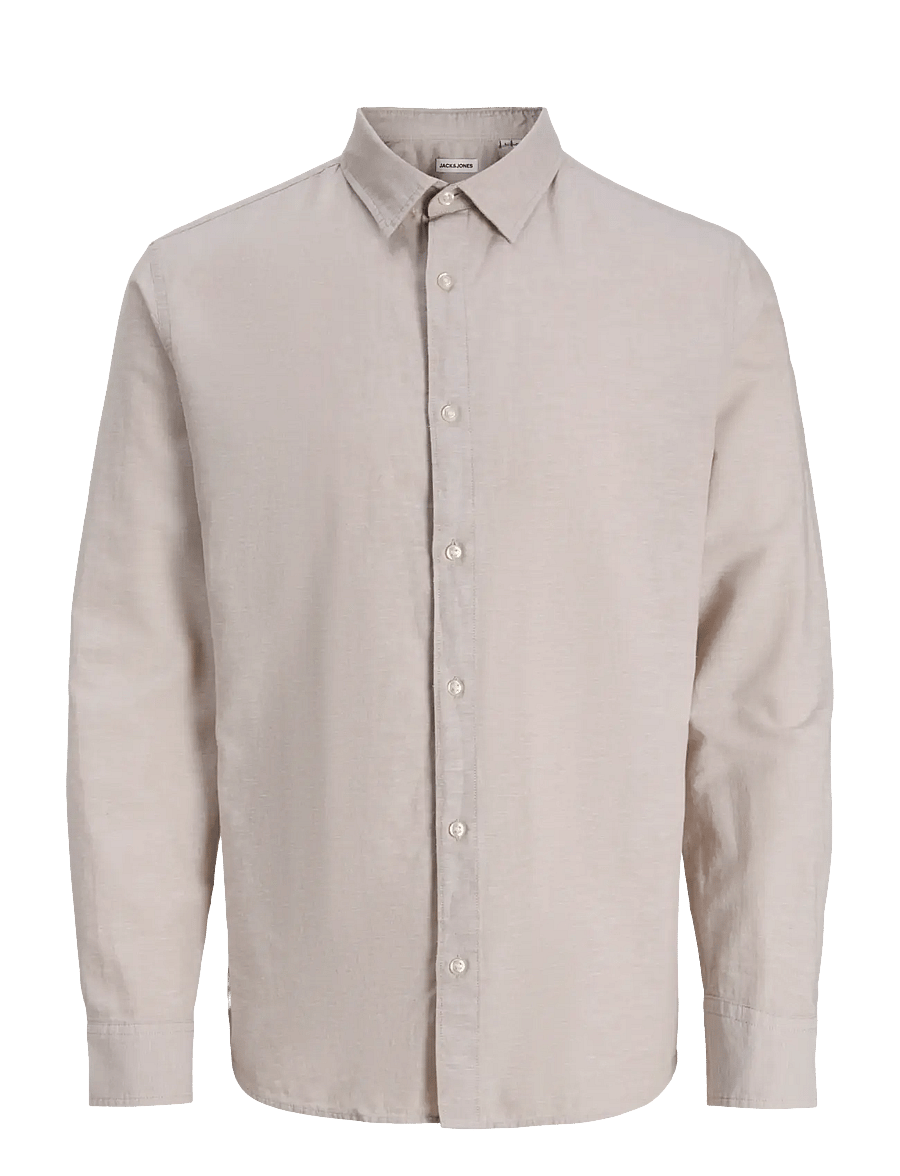 Jack & Jones - JJEBREEZE LINEN BLEND SHIRT L/S SN - hørskjorter - string - 1