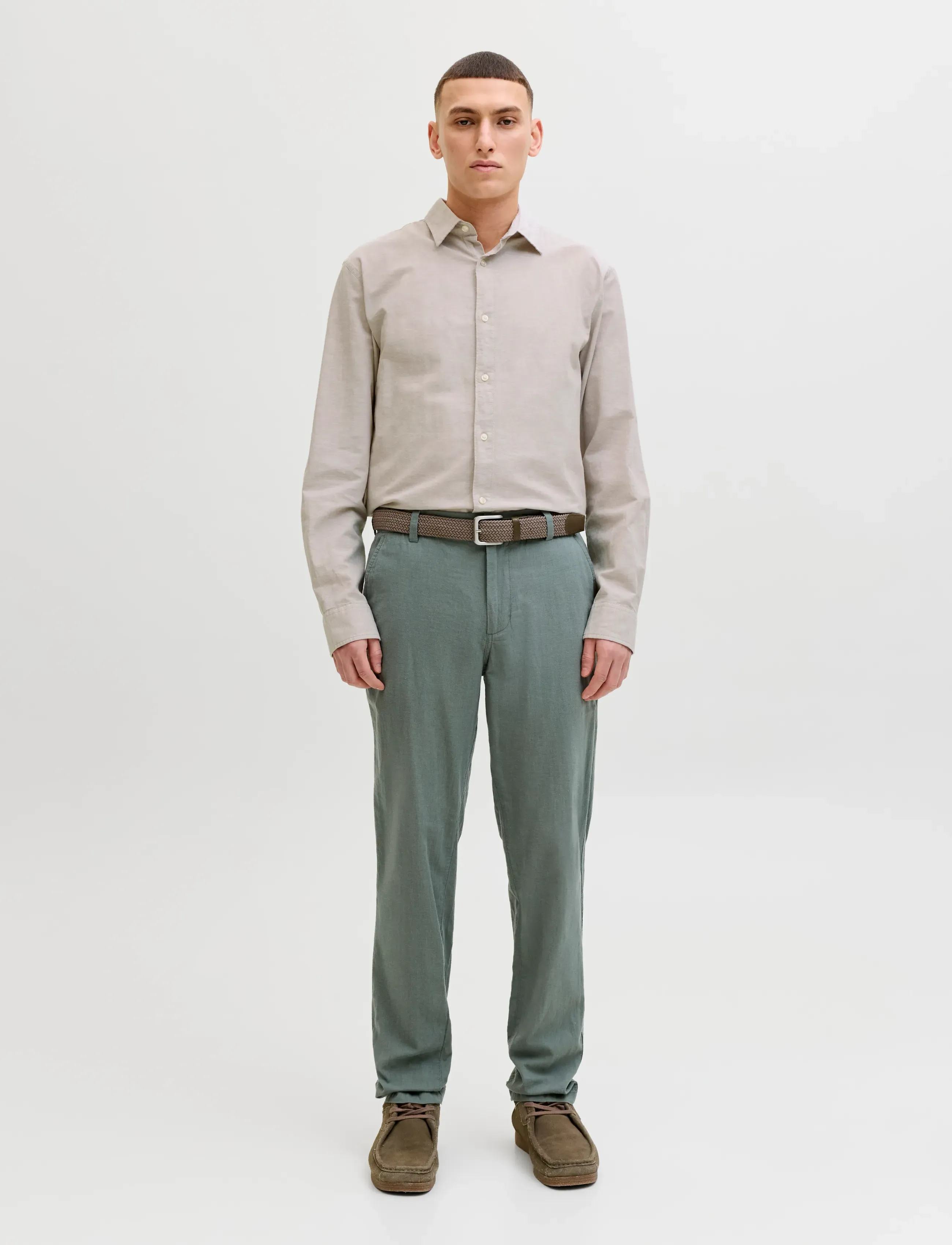 Jack & Jones - JJEBREEZE LINEN BLEND SHIRT L/S SN - hørskjorter - string - 3