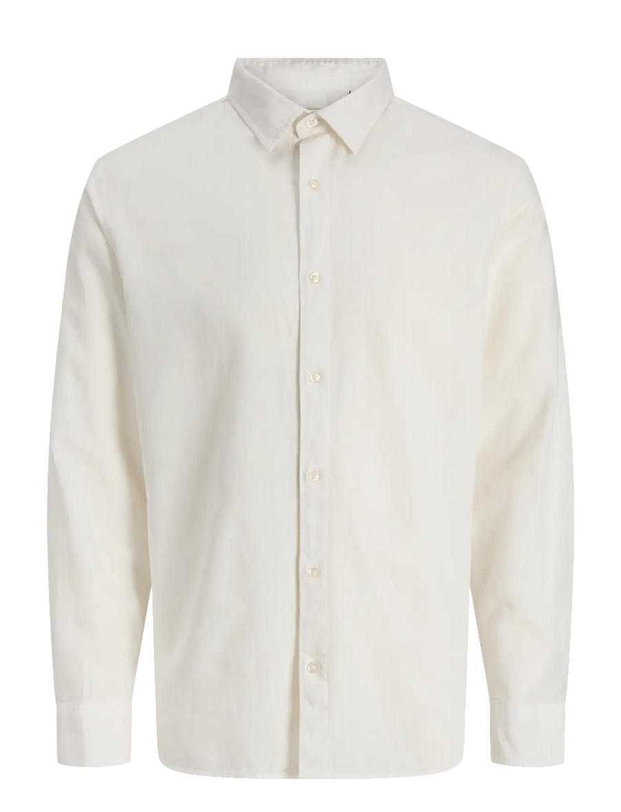 Jack & Jones - JJEBREEZE LINEN BLEND SHIRT L/S SN - linnen overhemden - white - 1