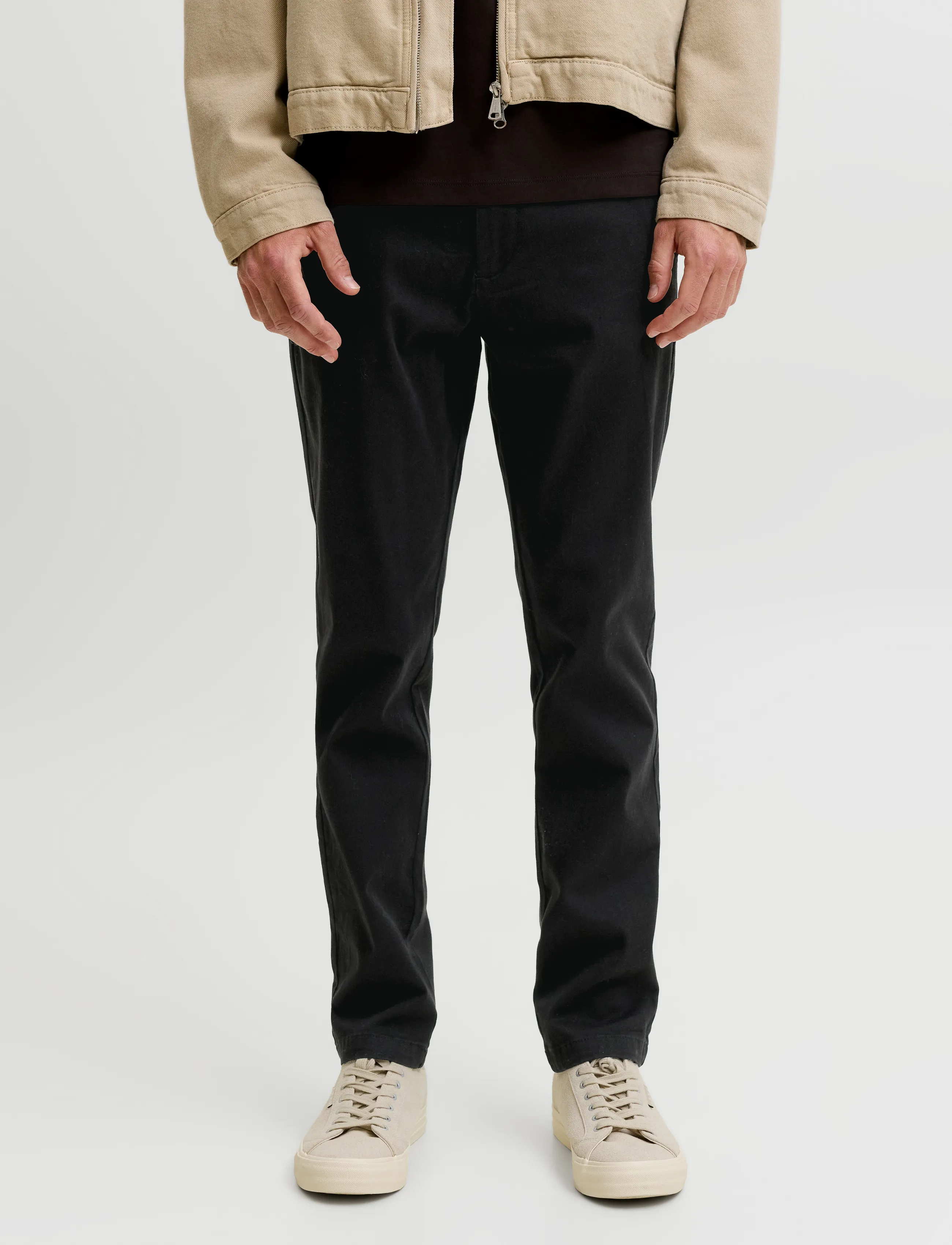 Jack & Jones Jpstmarco Adam Belted Chino, 28 x 32, Black, Bukser > Chinos, Herre