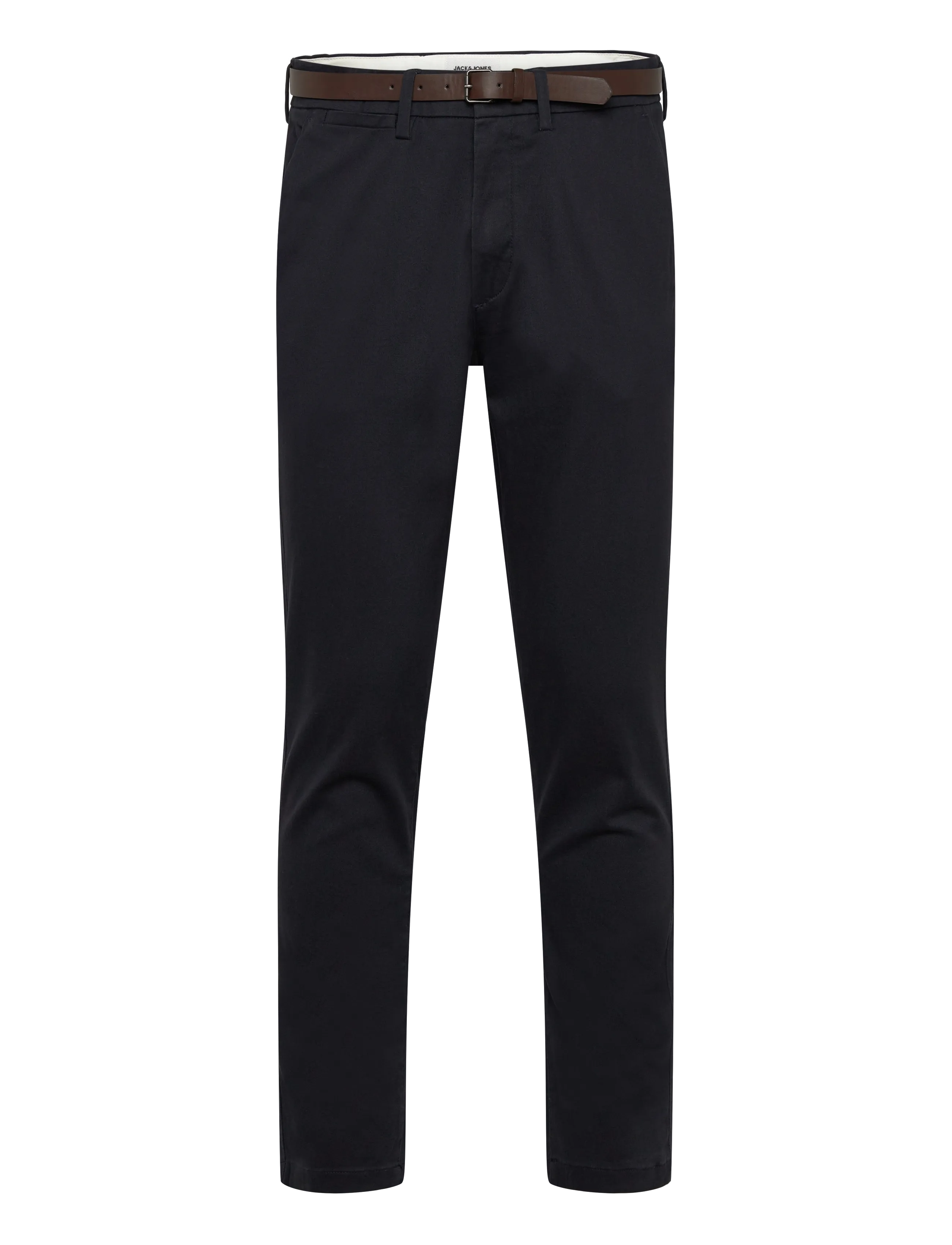 Jack & Jones JPSTMARCO ADAM BELTED CHINO - Looks for less - DARK NAVY / brown