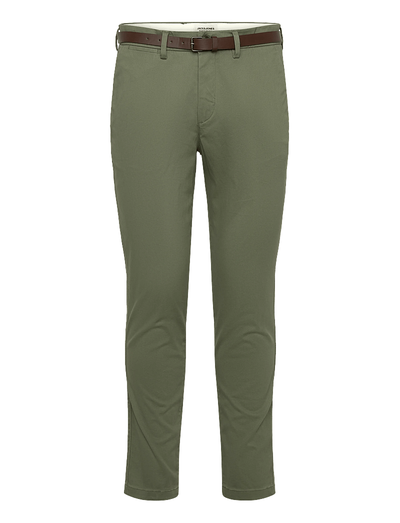 Jack & Jones - JPSTMARCO ADAM BELTED CHINO - chinos - deep lichen green - 0