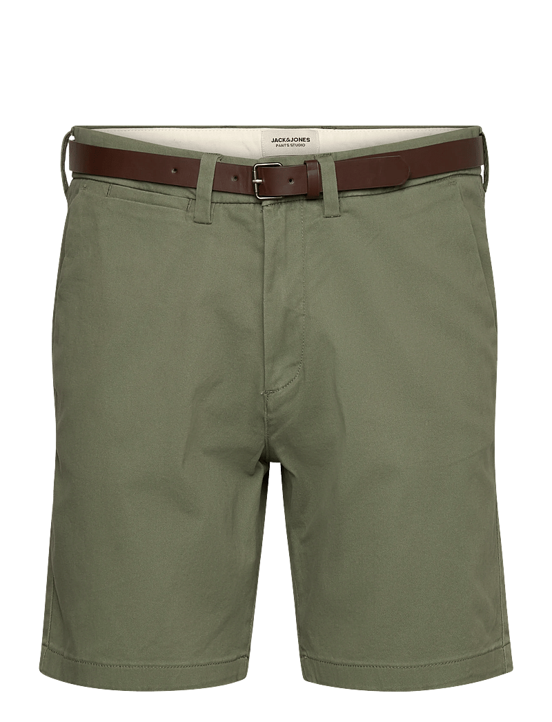 Jack & Jones - JPSTADAM BELTED CHINO SHORTS REG - chinos shorts - deep lichen green - 0