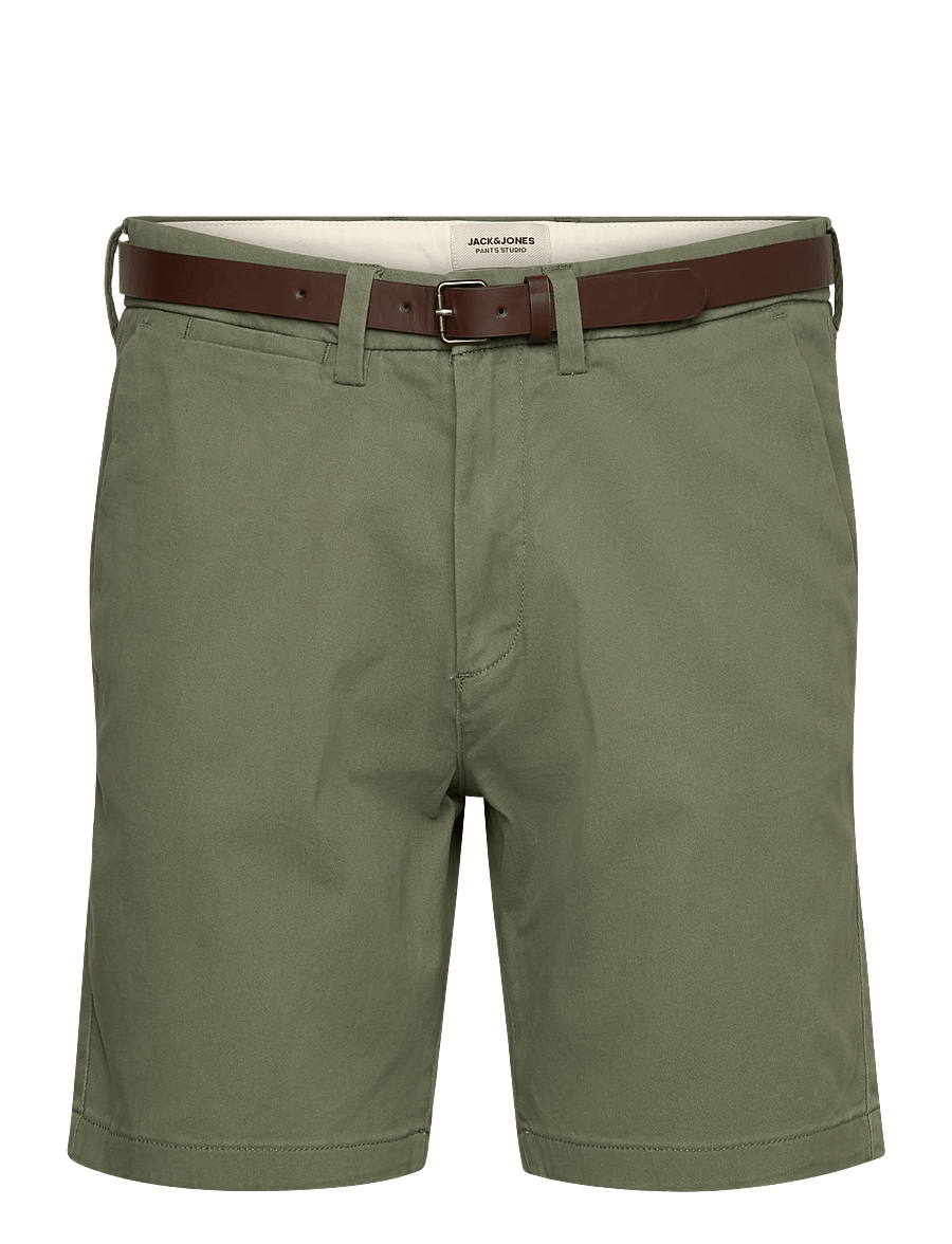 Jack & Jones - JPSTADAM BELTED CHINO SHORTS REG - chinos shorts - deep lichen green - 0