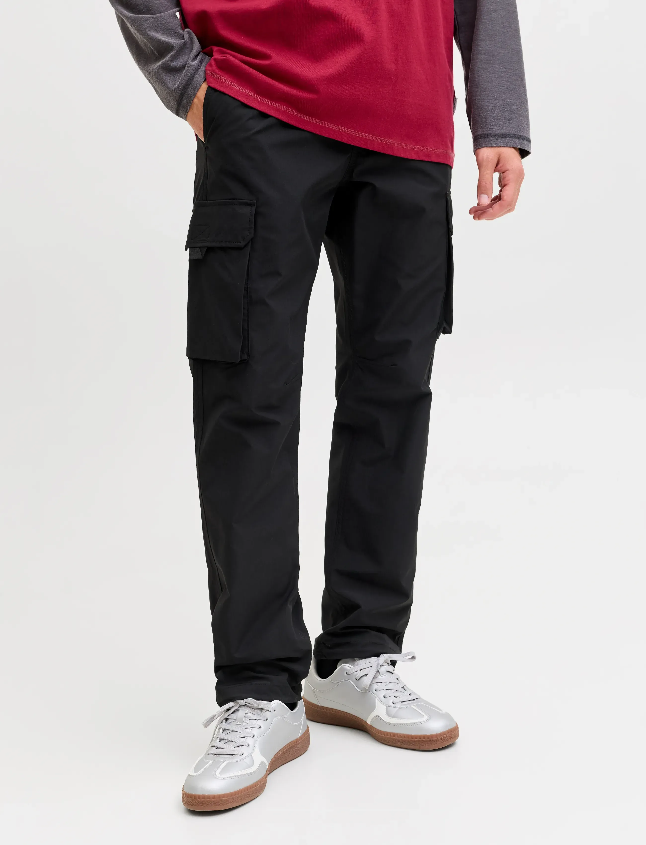 Jack & Jones JPSTKANE IVAN TECH CARGO JOGGER - Letzte Chance - BLACK / black