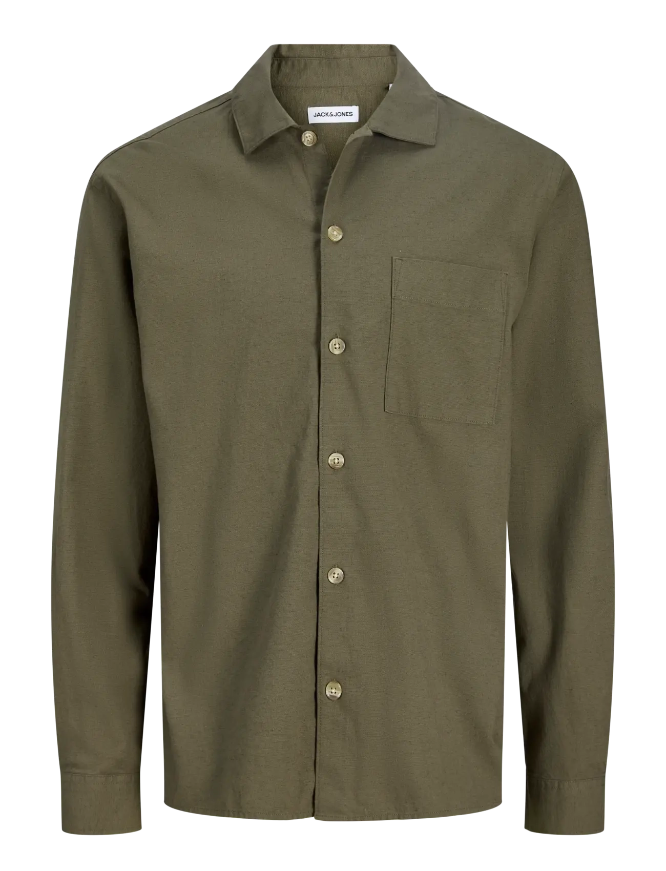 JACK & JONES Jjetristan Overshirt Ls Ln Khaki - XXL - Herren
