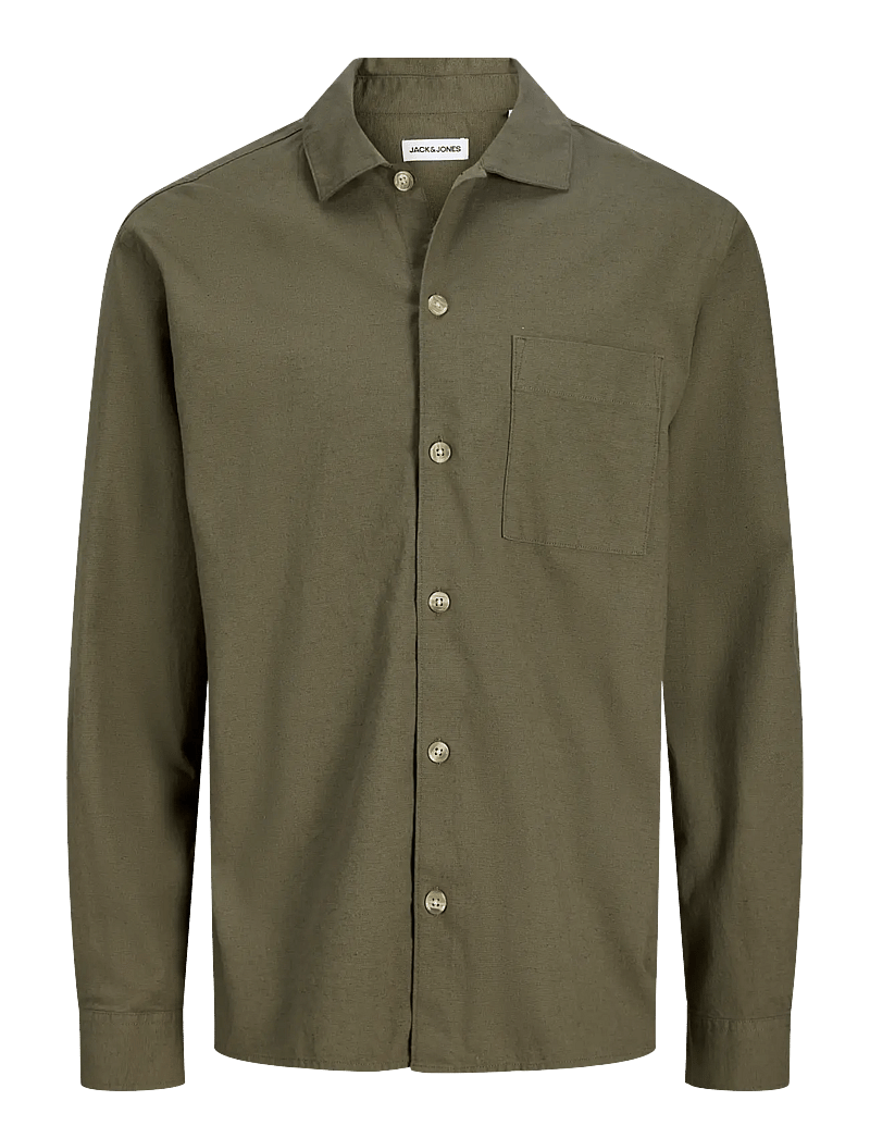 Jack & Jones - JJETRISTAN OVERSHIRT LS LN - kollektionen - dusty olive - 1