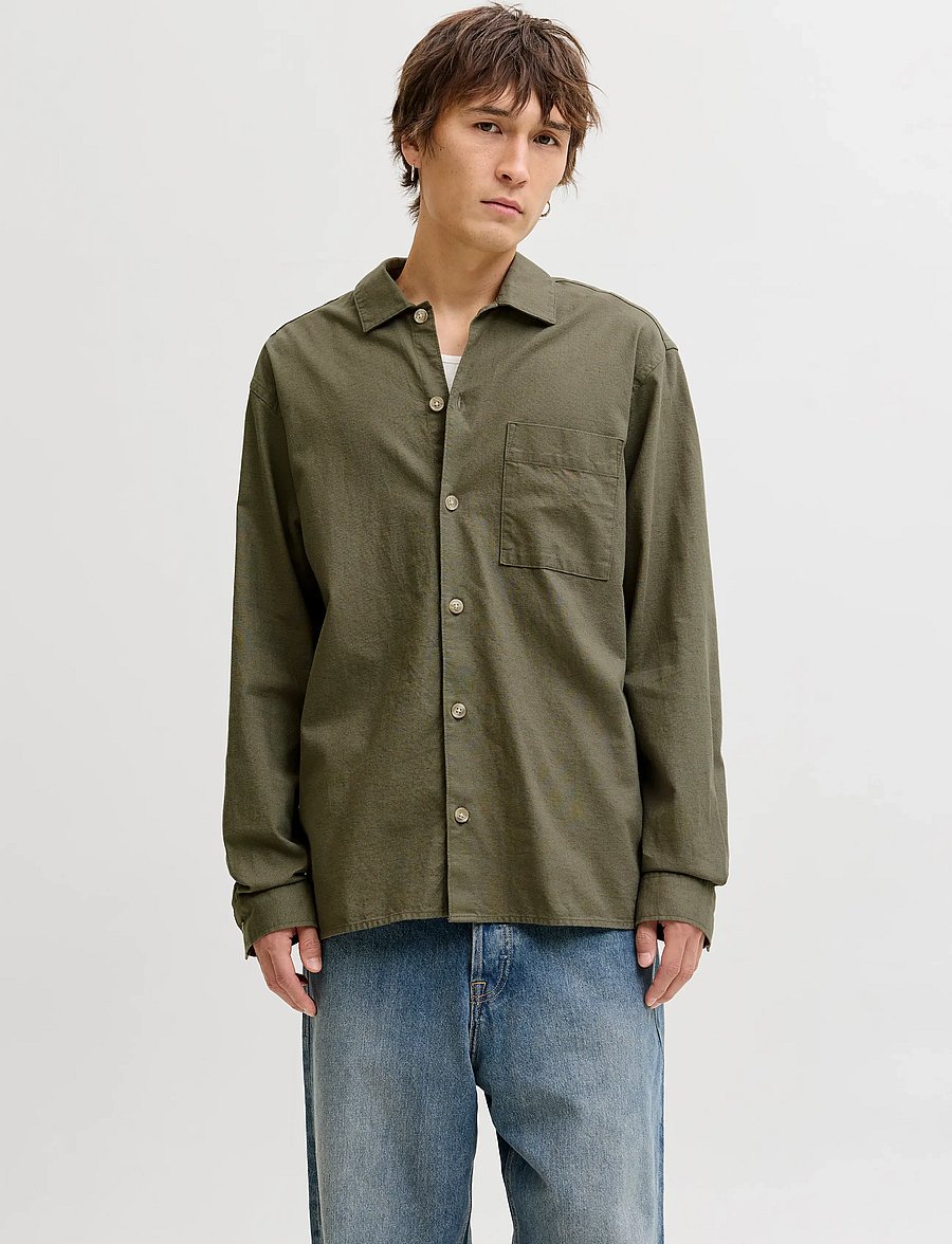 Jack & Jones - JJETRISTAN OVERSHIRT LS LN - kollektsioonid - dusty olive - 0