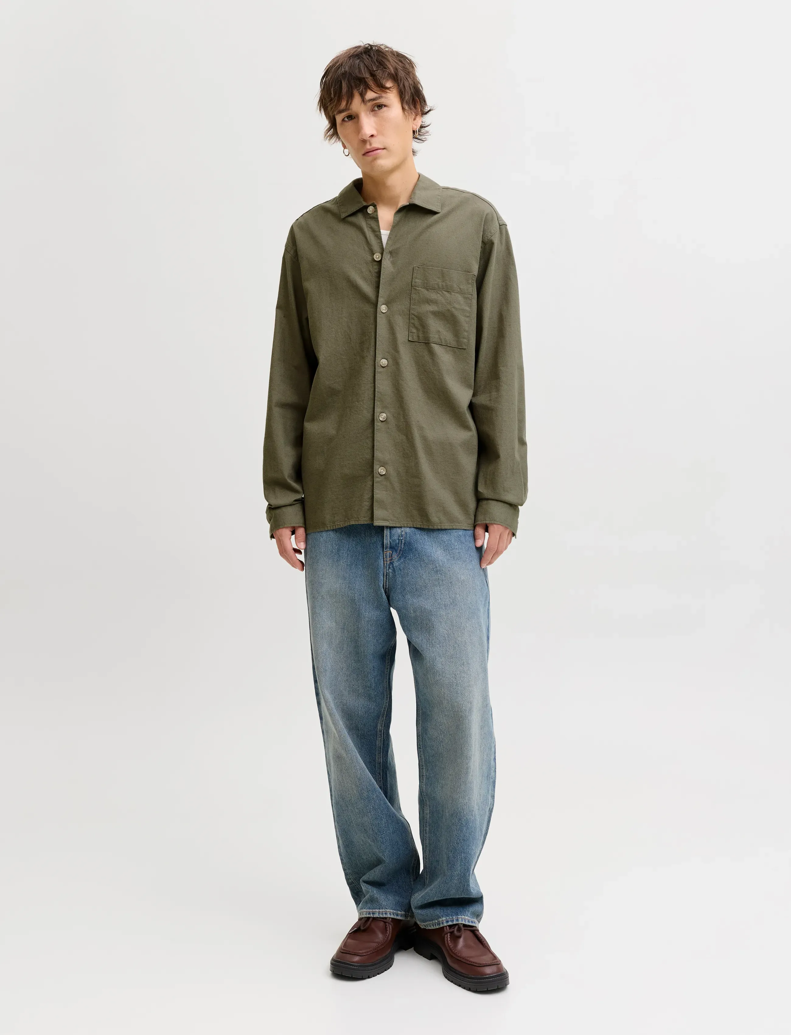 Jack & Jones - JJETRISTAN OVERSHIRT LS LN - kollektsioonid - dusty olive - 4