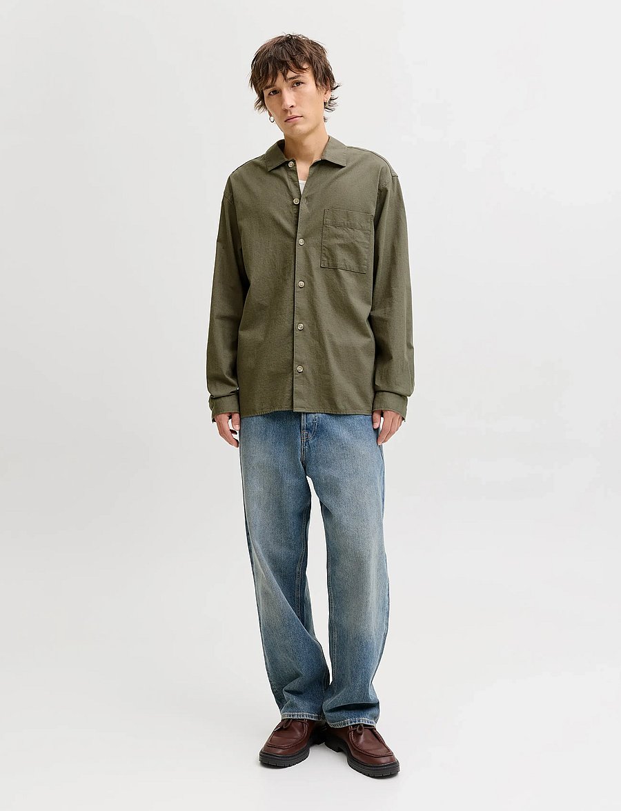 Jack & Jones - JJETRISTAN OVERSHIRT LS LN - kollektsioonid - dusty olive - 4