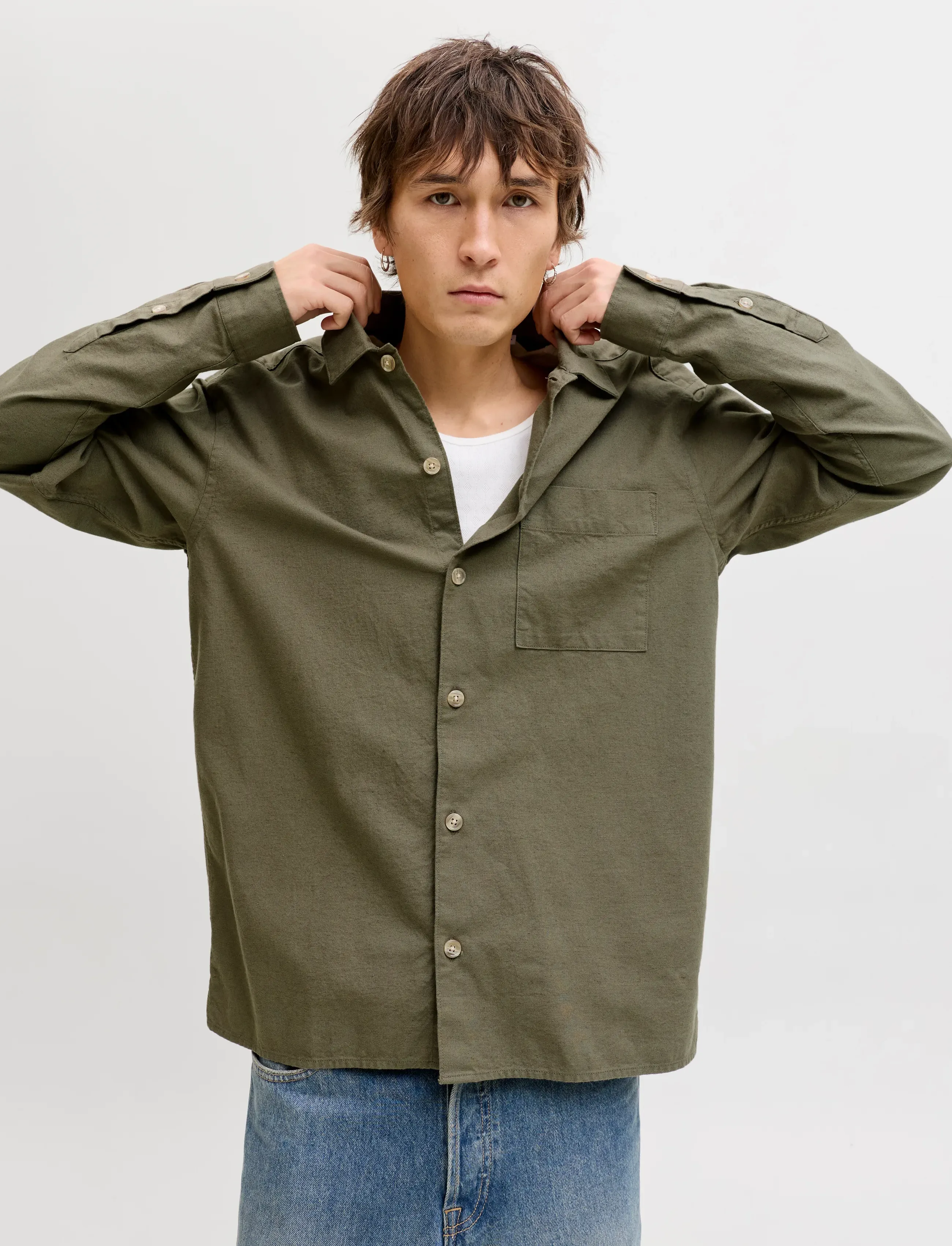 JACK & JONES Jjetristan Overshirt Ls Ln overshirts herr – bild 5