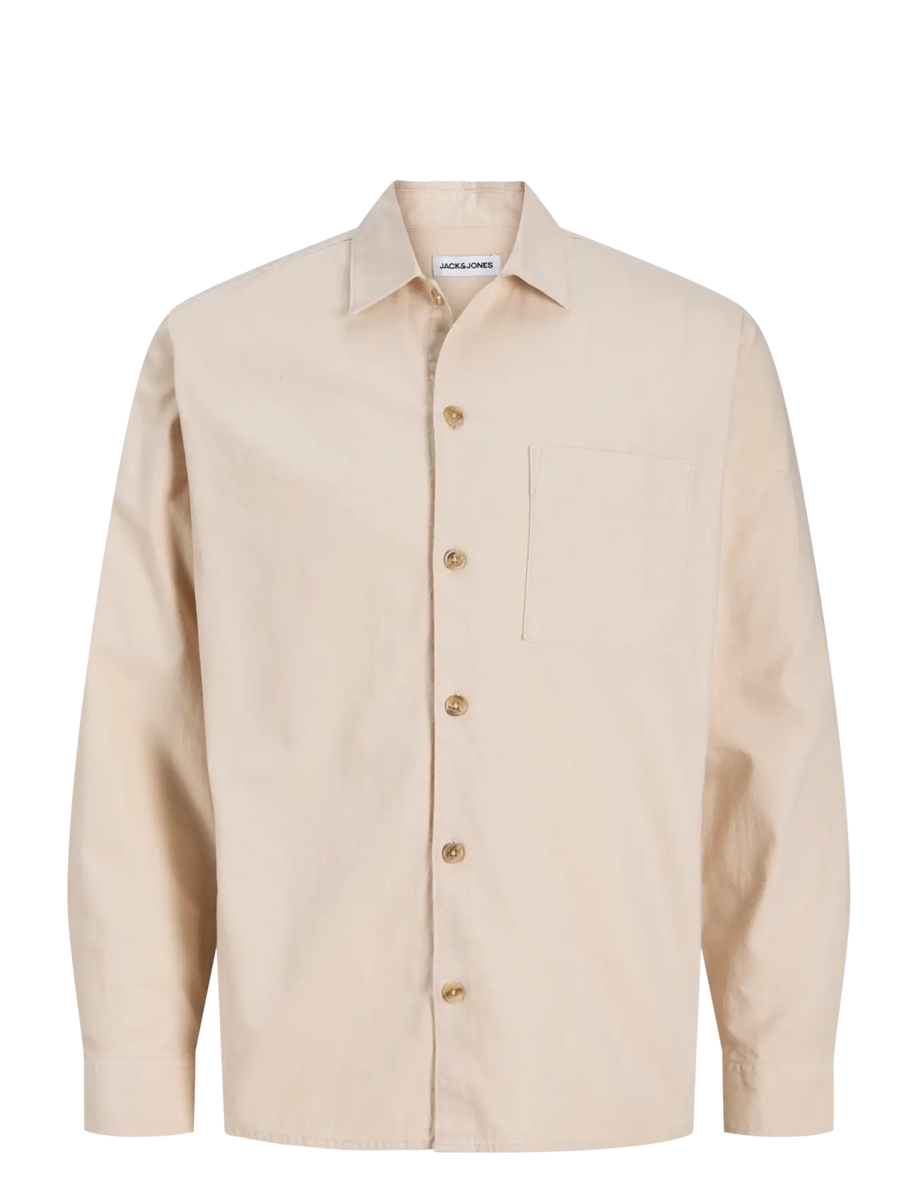 JACK & JONES Jjetristan Overshirt Ls Ln Cream - M - Herren