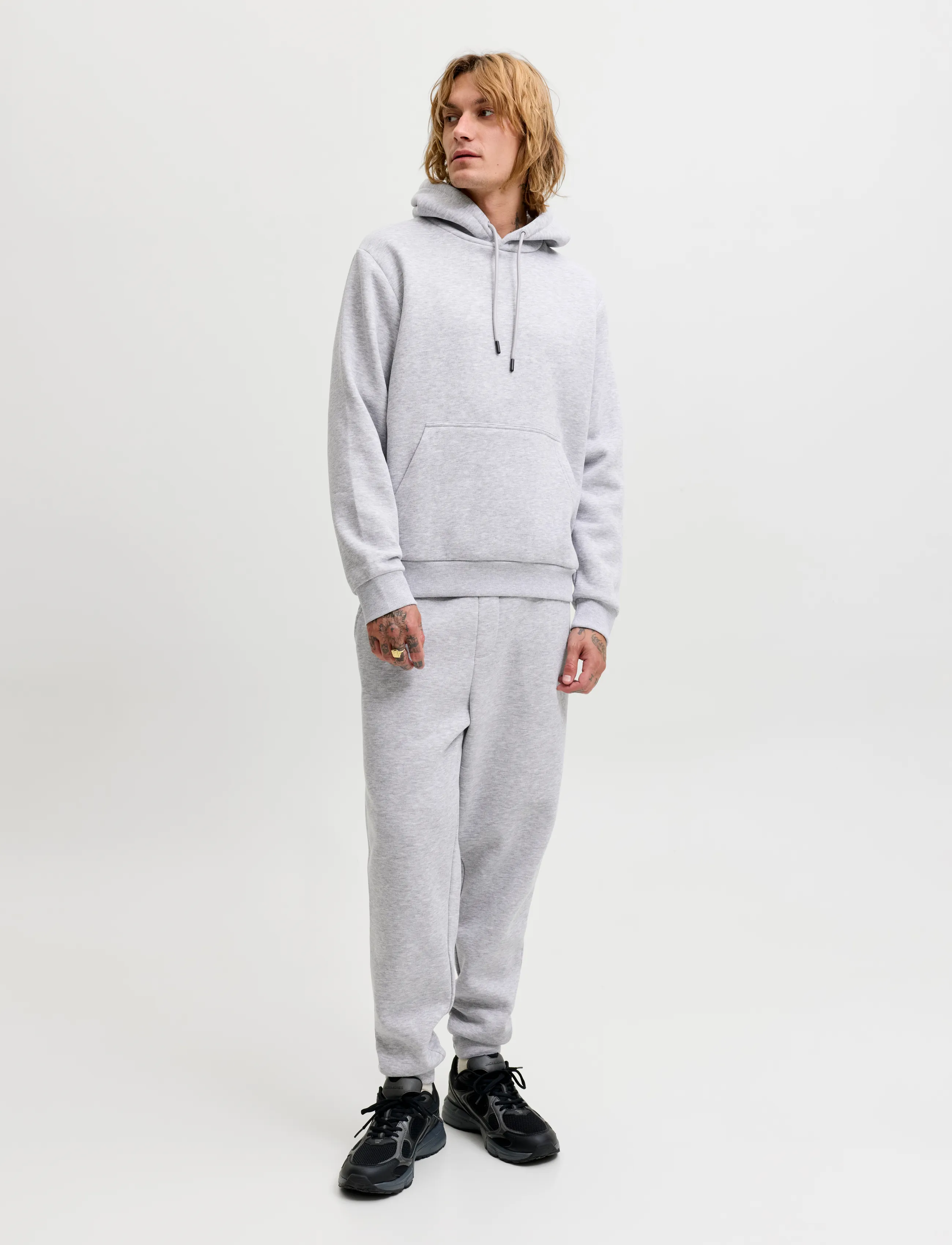 Jack & Jones - JJEBRADLEY SWEAT HOOD SET MP - light grey melange - 4