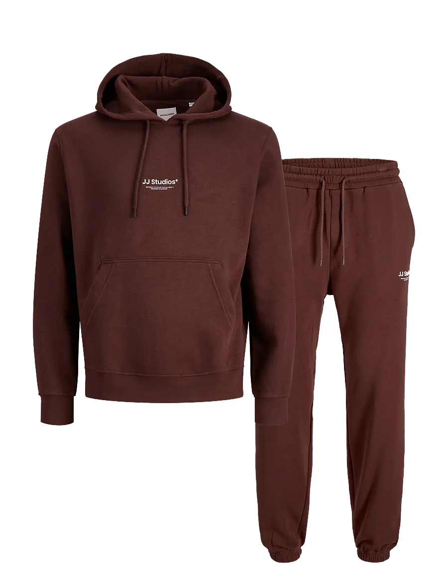 Jack & Jones - JJESOHO SWEAT HOOD SET MP - trainingsanzüge - bitter chocolate - 0