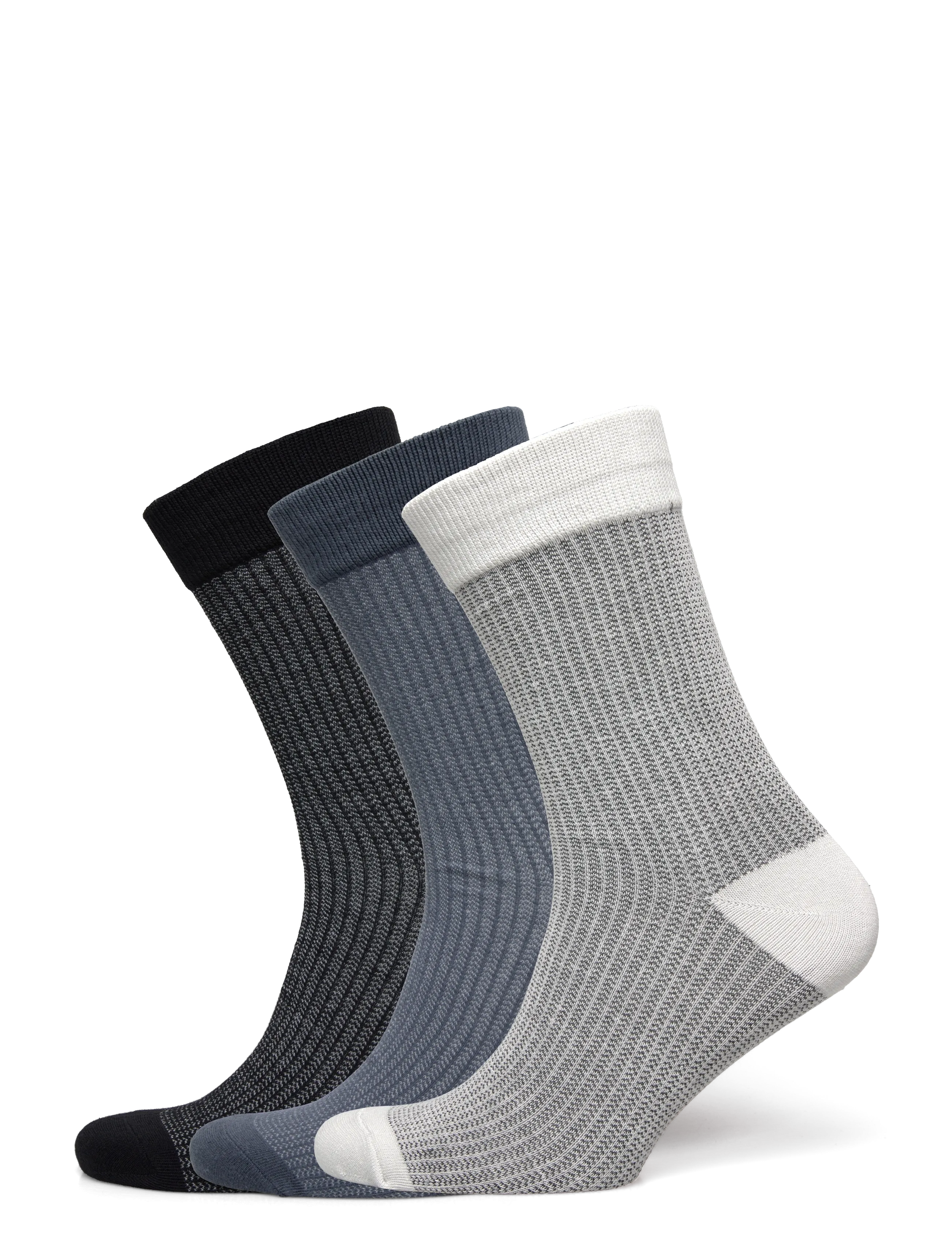 Jack & Jones JACBRYAN BIRD EYE SOCKS 3 PACK SN - Unterwäsche - BLACK / black