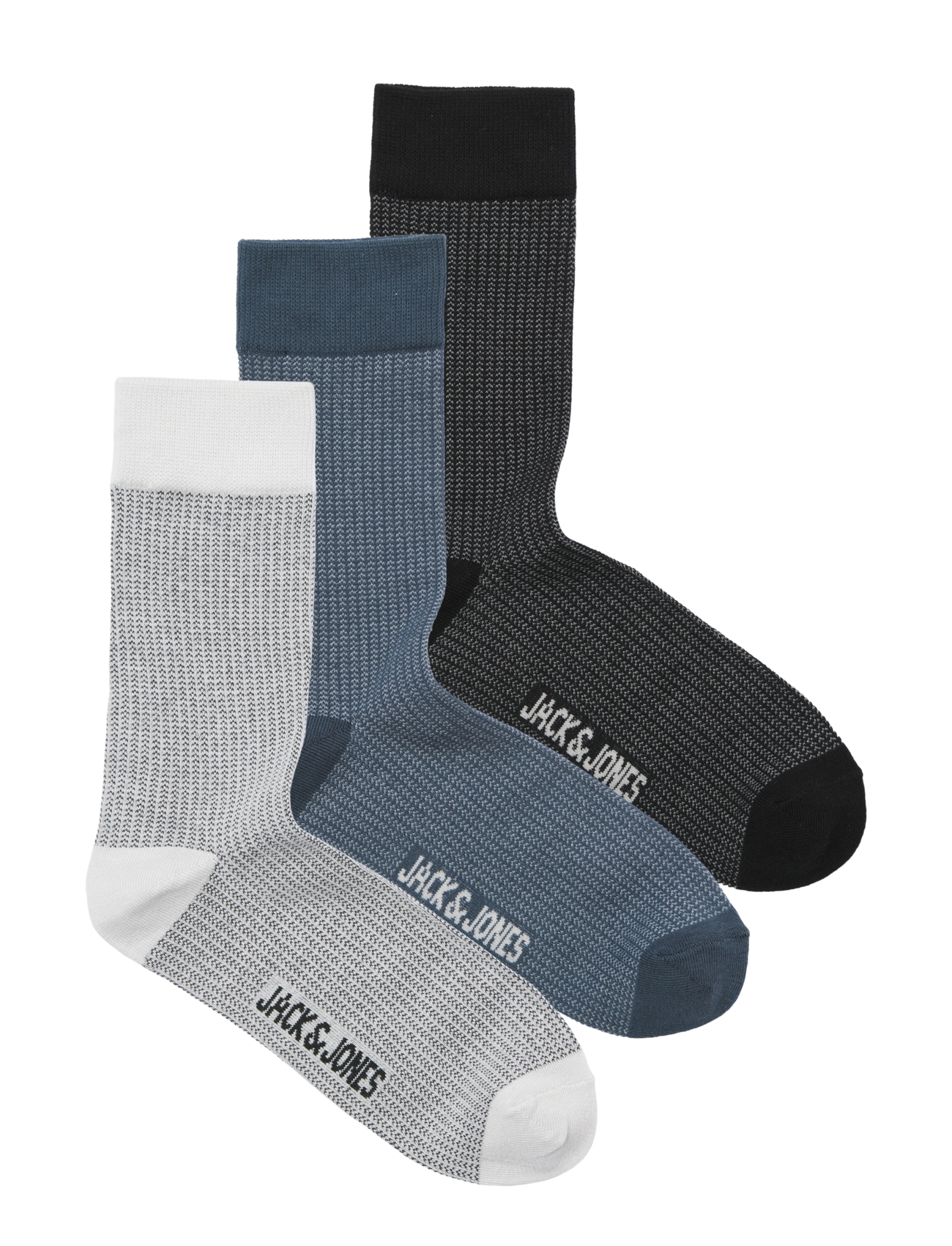 Jack & Jones JACBRYAN BIRD EYE SOCKS 3 PACK SN - Strømper - BLACK / black