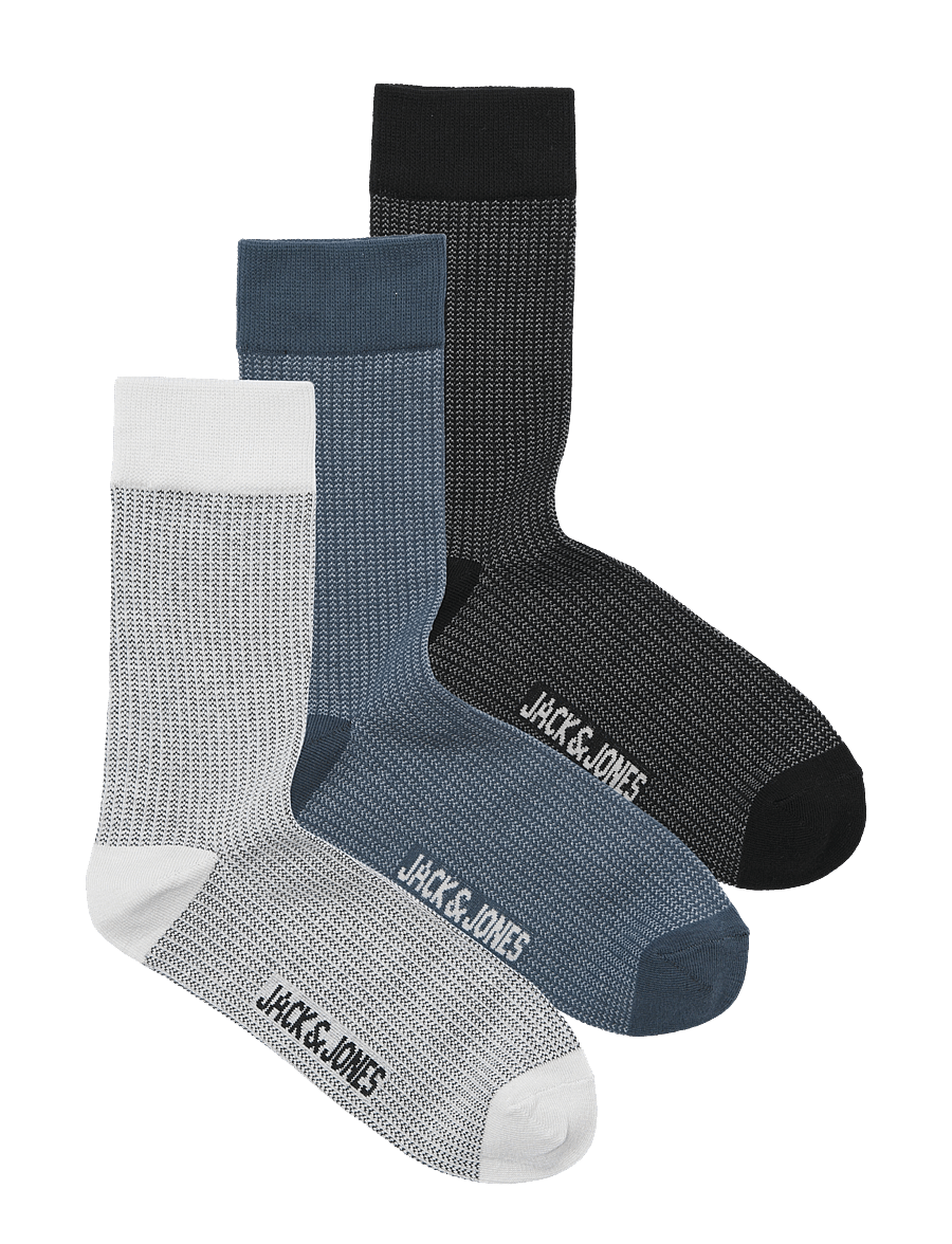 Jack & Jones - JACBRYAN BIRD EYE SOCKS 3 PACK SN - tennissocken - black - 0