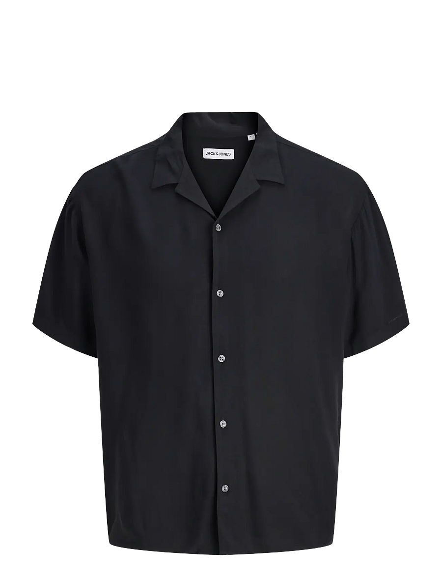 Jack & Jones - JJEJEFF RESORT SOLID SHIRT SS SN - kurzarmhemden - black - 1