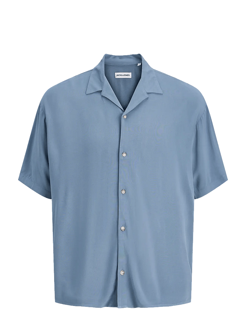 Jack & Jones - JJEJEFF RESORT SOLID SHIRT SS SN - kurzarmhemden - blue mirage - 1