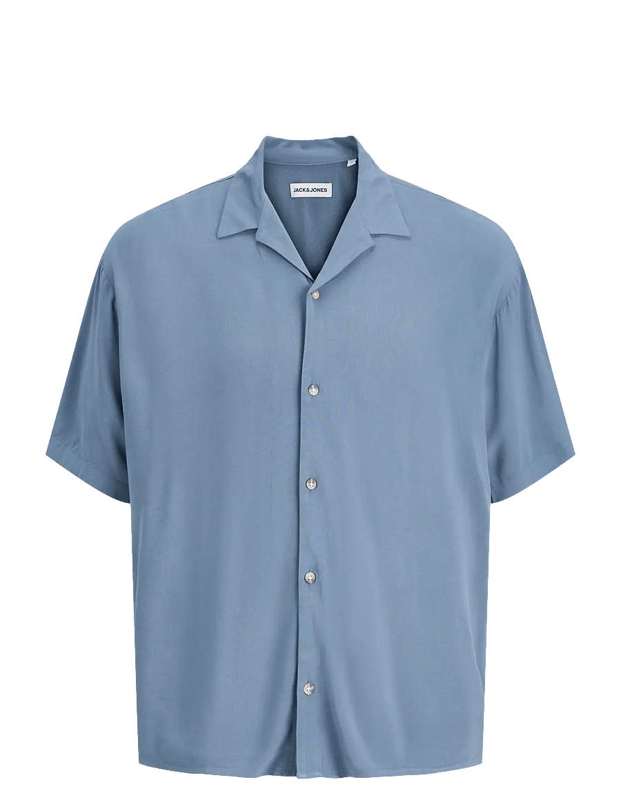 Jack & Jones - JJEJEFF RESORT SOLID SHIRT SS SN - kurzarmhemden - blue mirage - 1