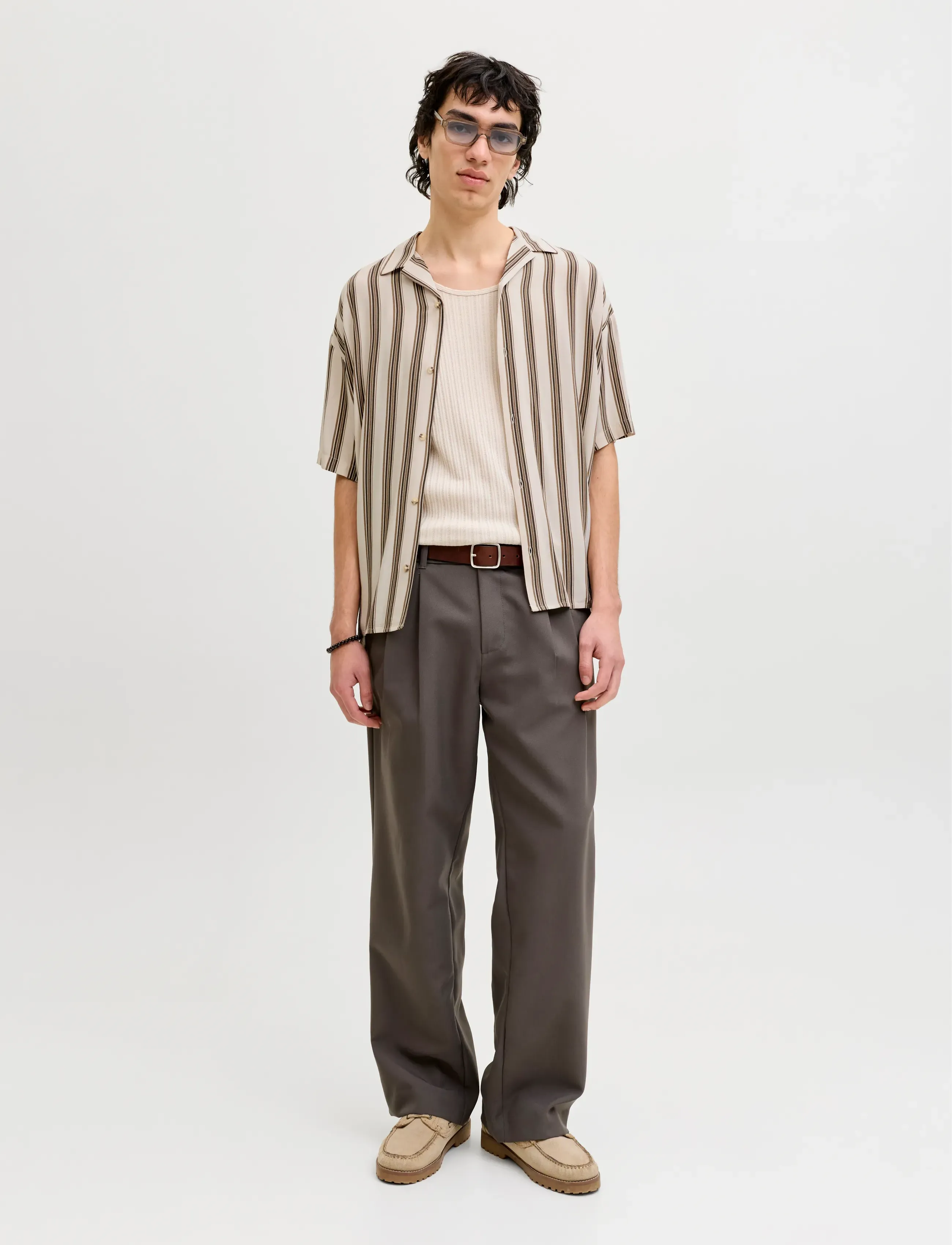 Jack & Jones - JJEJEFF RESORT STRIPE SHIRT S/S SN - stribede skjorter - moonbeam - 3