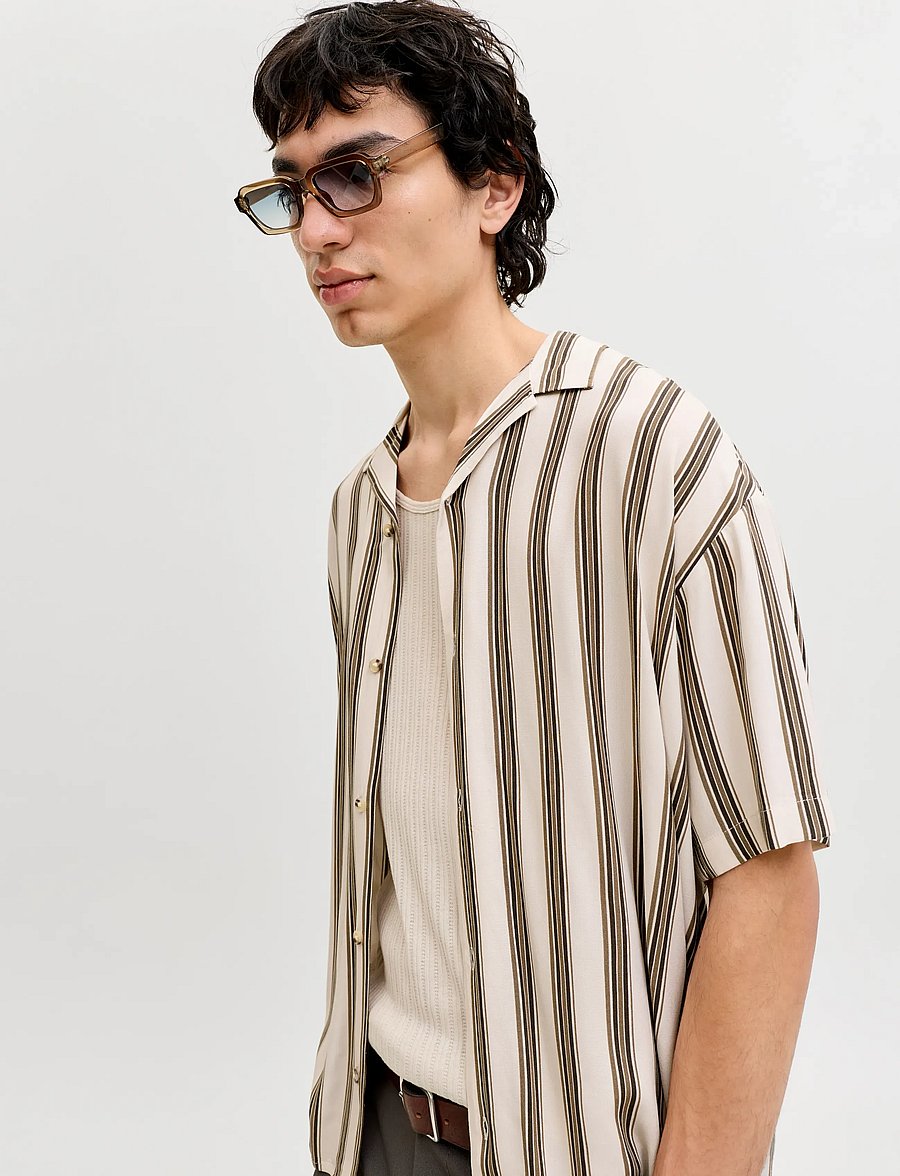 Jack & Jones - JJEJEFF RESORT STRIPE SHIRT S/S SN - striped shirts - moonbeam - 5
