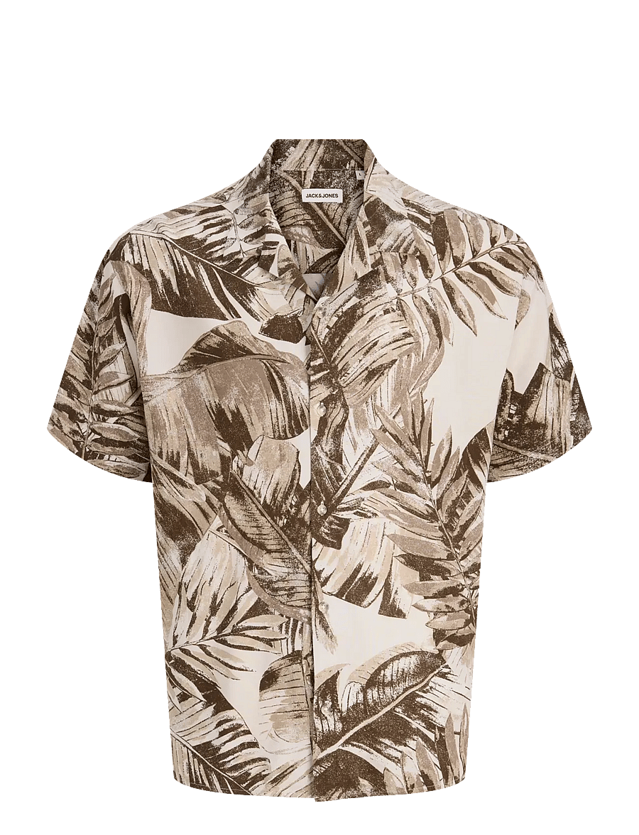 Jack & Jones - JJEJEFF RESORT AOP SHIRT S/S LN - mønstrede skjorter - string - 1