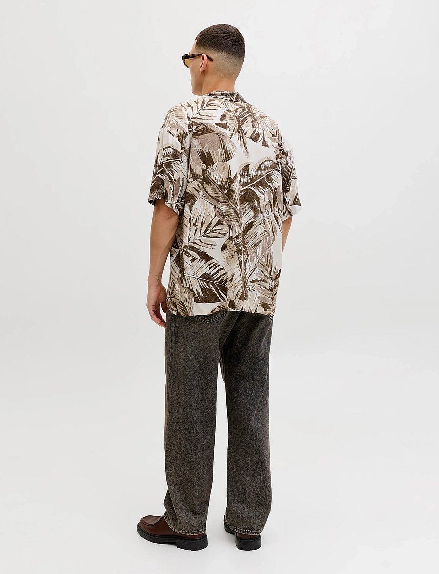 Jack & Jones - JJEJEFF RESORT AOP SHIRT S/S LN - mønstrede skjorter - string - 3