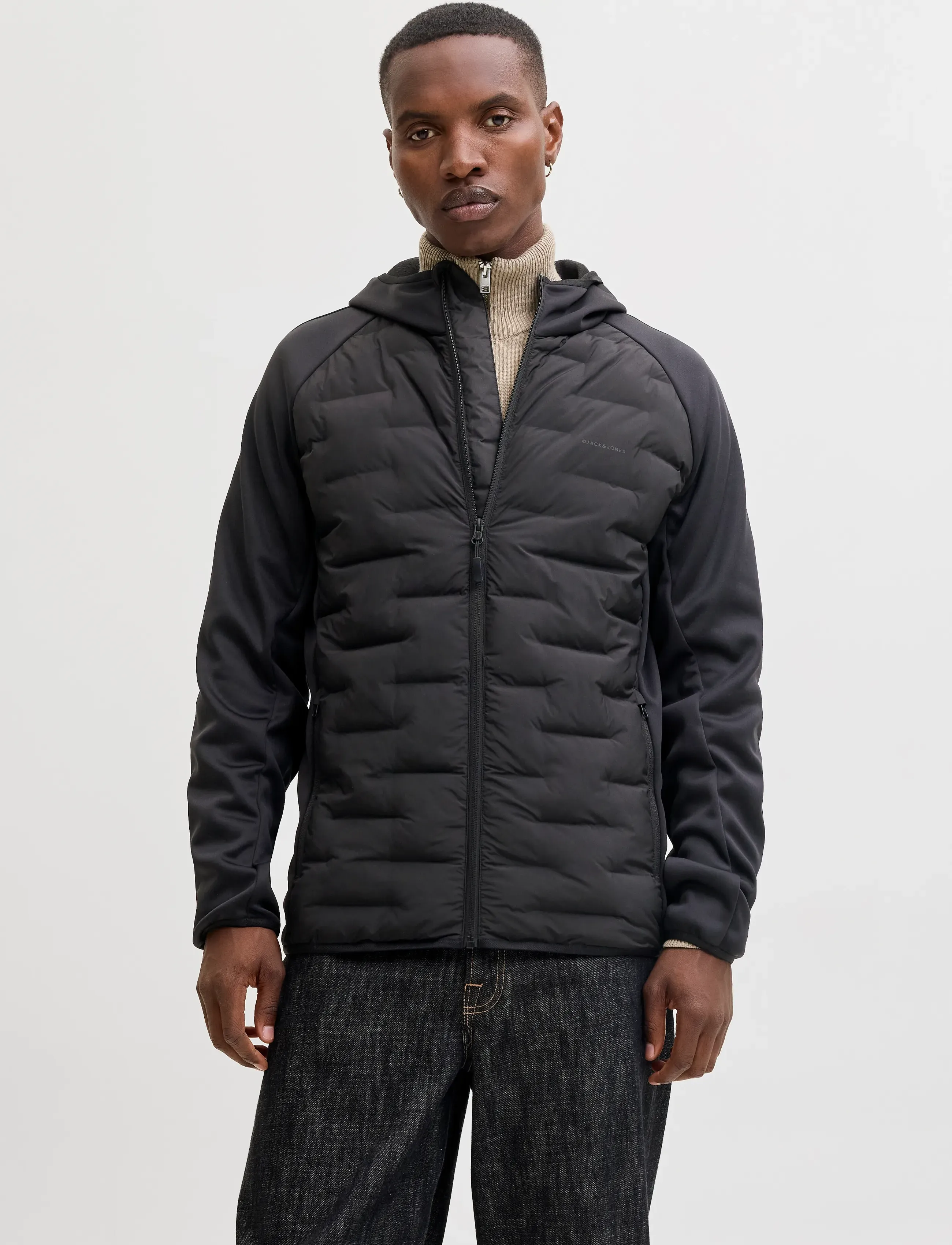 Jack & Jones JJEPERFECT HYBRID JACKET NOOS - Skatīt visu - BLACK / black