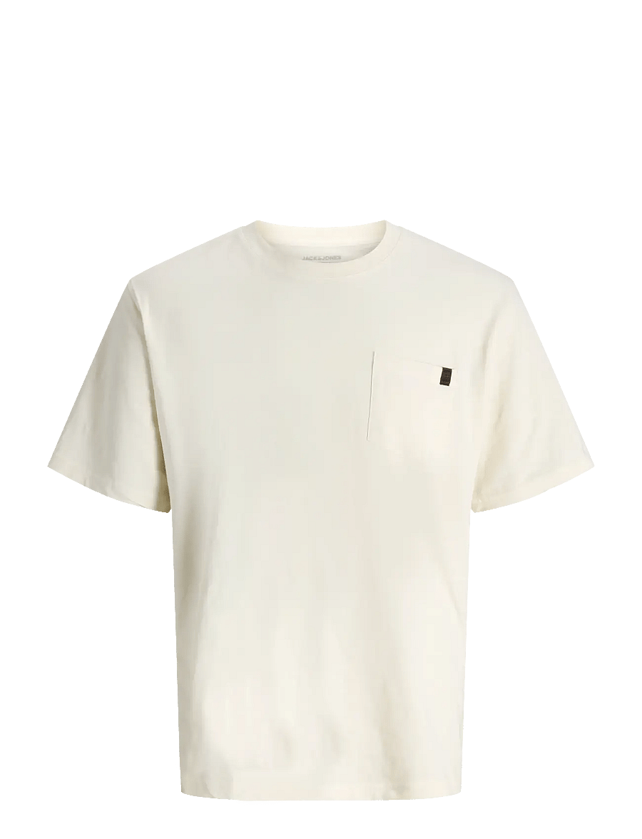 Jack & Jones - JJEDOVER SLUB TEE SS NOOS - kurzärmelige t-shirts - antique white - 1