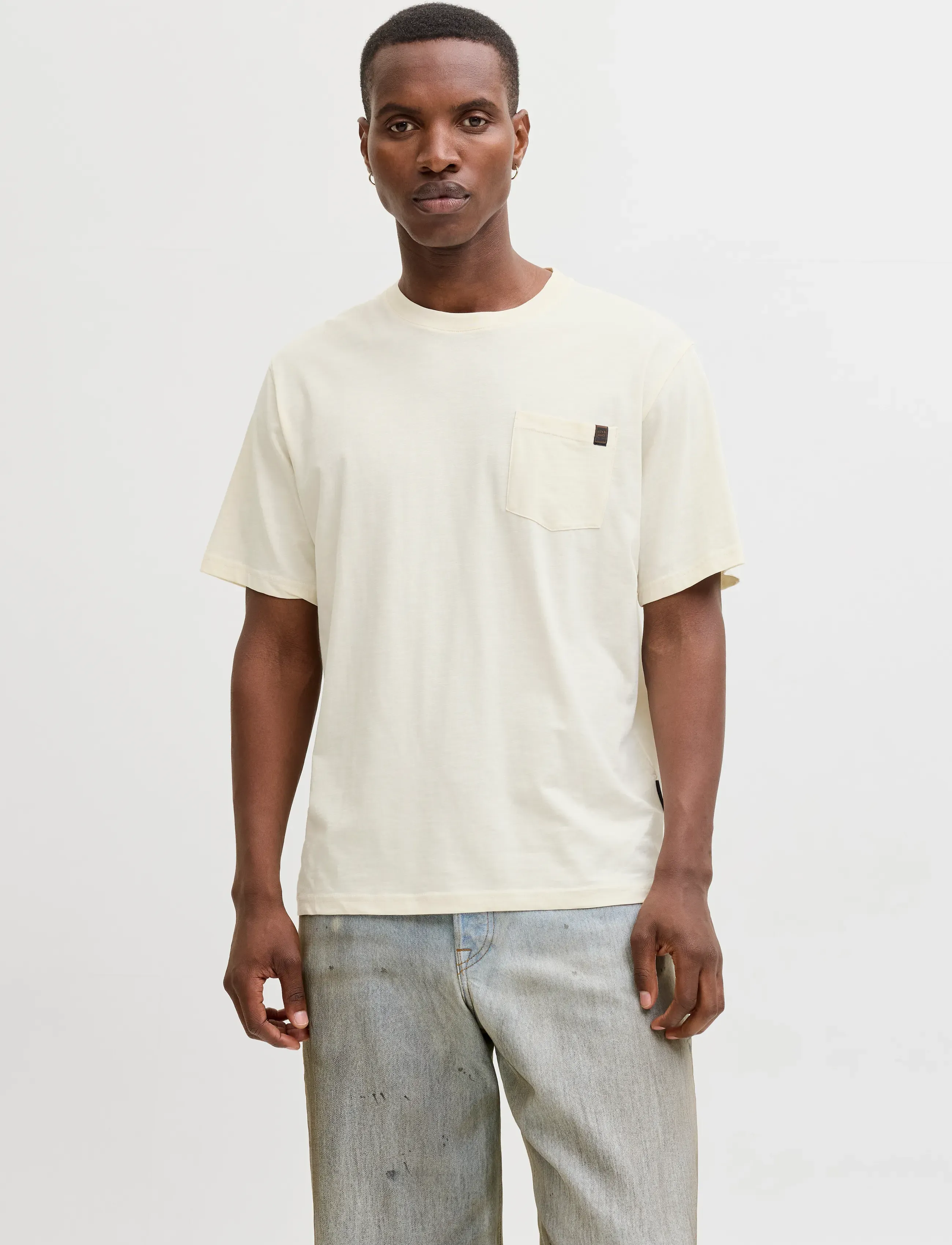 Jack & Jones JJEDOVER SLUB TEE SS NOOS - Collections - ANTIQUE WHITE / cream