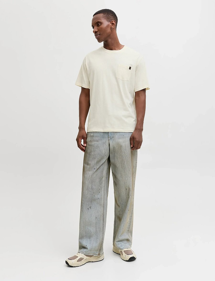 Jack & Jones - JJEDOVER SLUB TEE SS NOOS - kurzärmelige t-shirts - antique white - 3