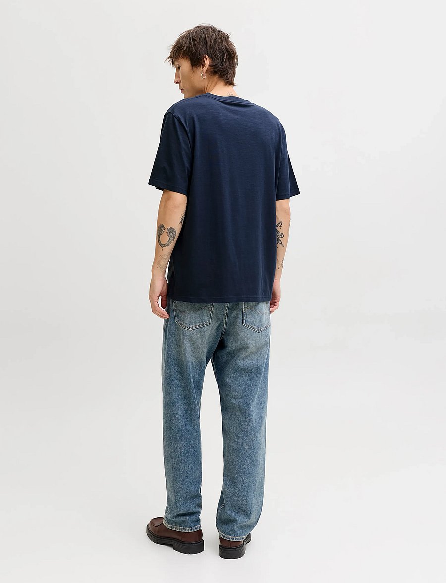 Jack & Jones - JJEDOVER SLUB TEE SS NOOS - lühikeste varrukatega t-särgid - navy blazer - 2