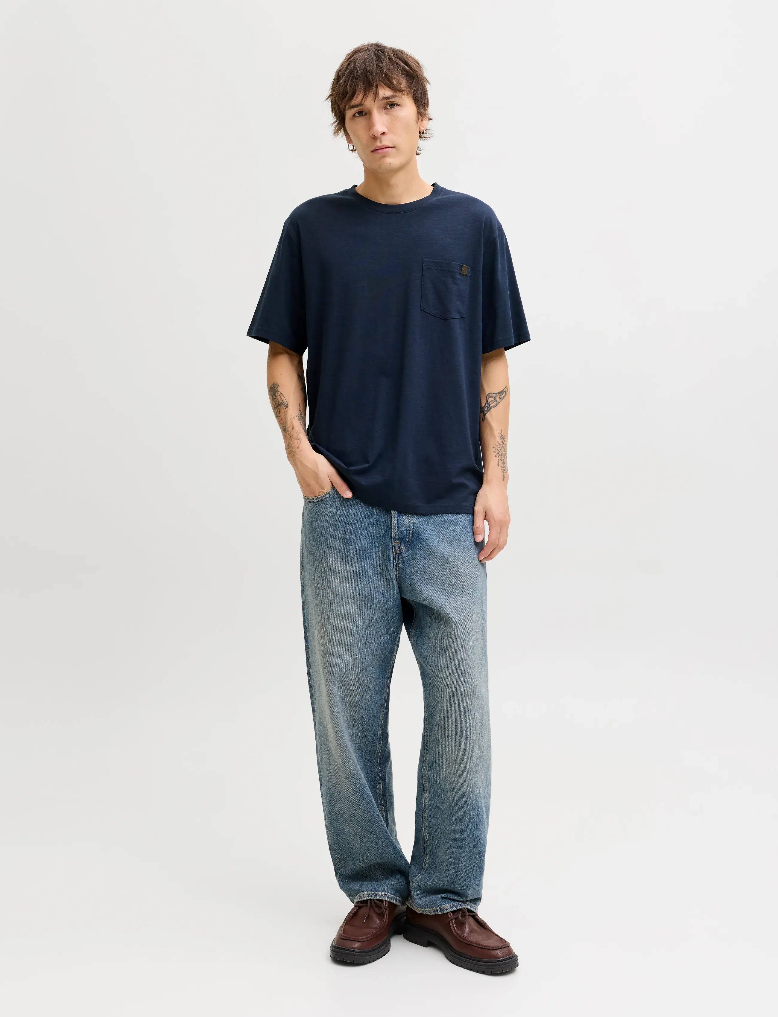 Jack & Jones - JJEDOVER SLUB TEE SS NOOS - lühikeste varrukatega t-särgid - navy blazer - 3