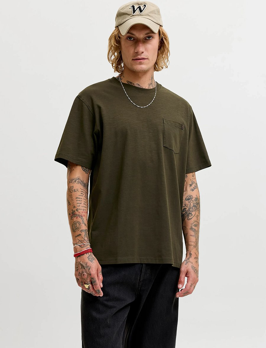 Jack & Jones - JJEDOVER SLUB TEE SS NOOS - lühikeste varrukatega t-särgid - rosin - 0