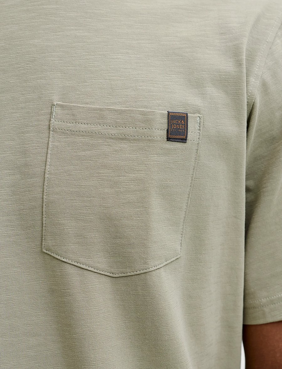 Jack & Jones - JJEDOVER SLUB TEE SS NOOS - kortärmade t-shirts - vetiver - 4