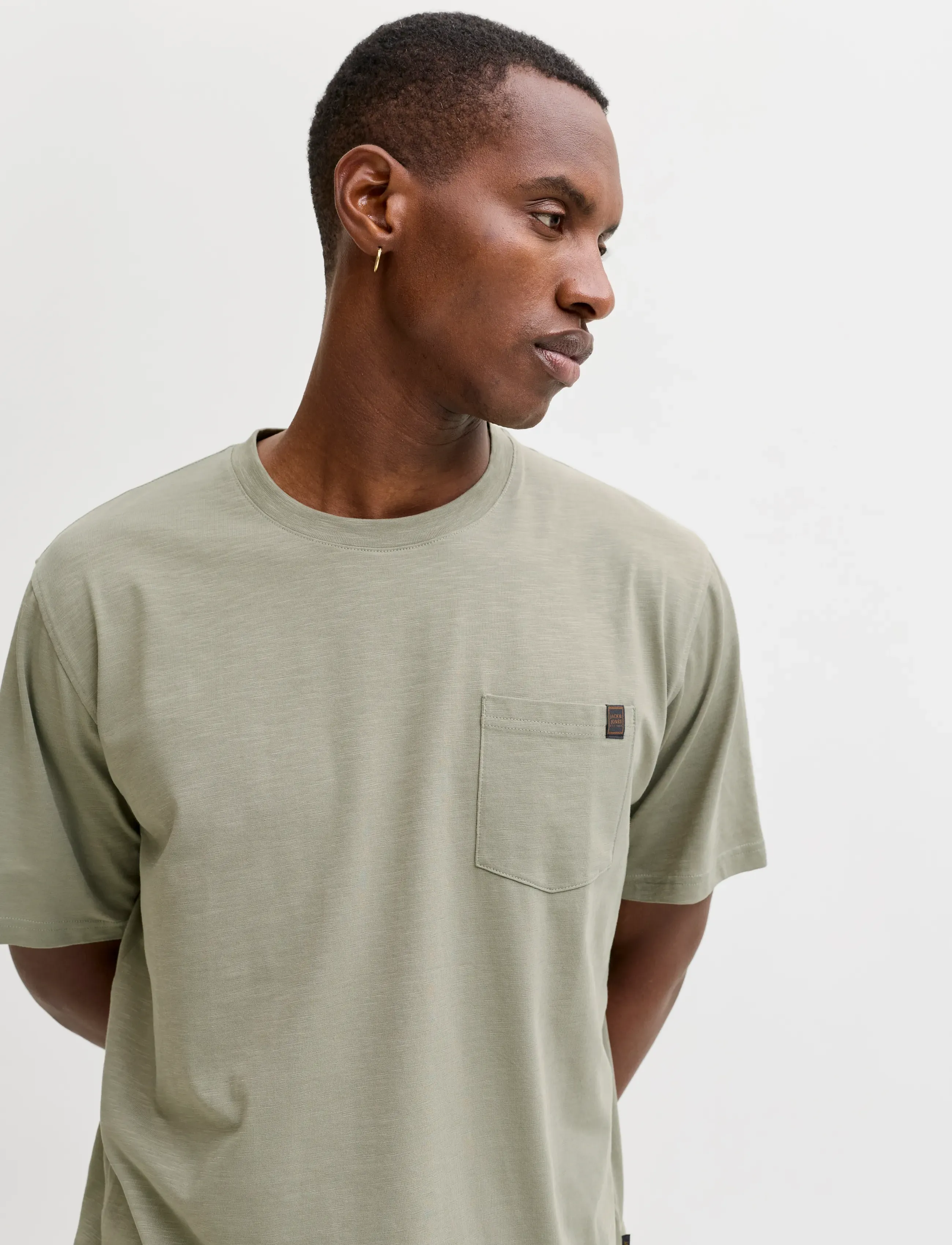 Jack & Jones - JJEDOVER SLUB TEE SS NOOS - kurzärmelige t-shirts - vetiver - 5