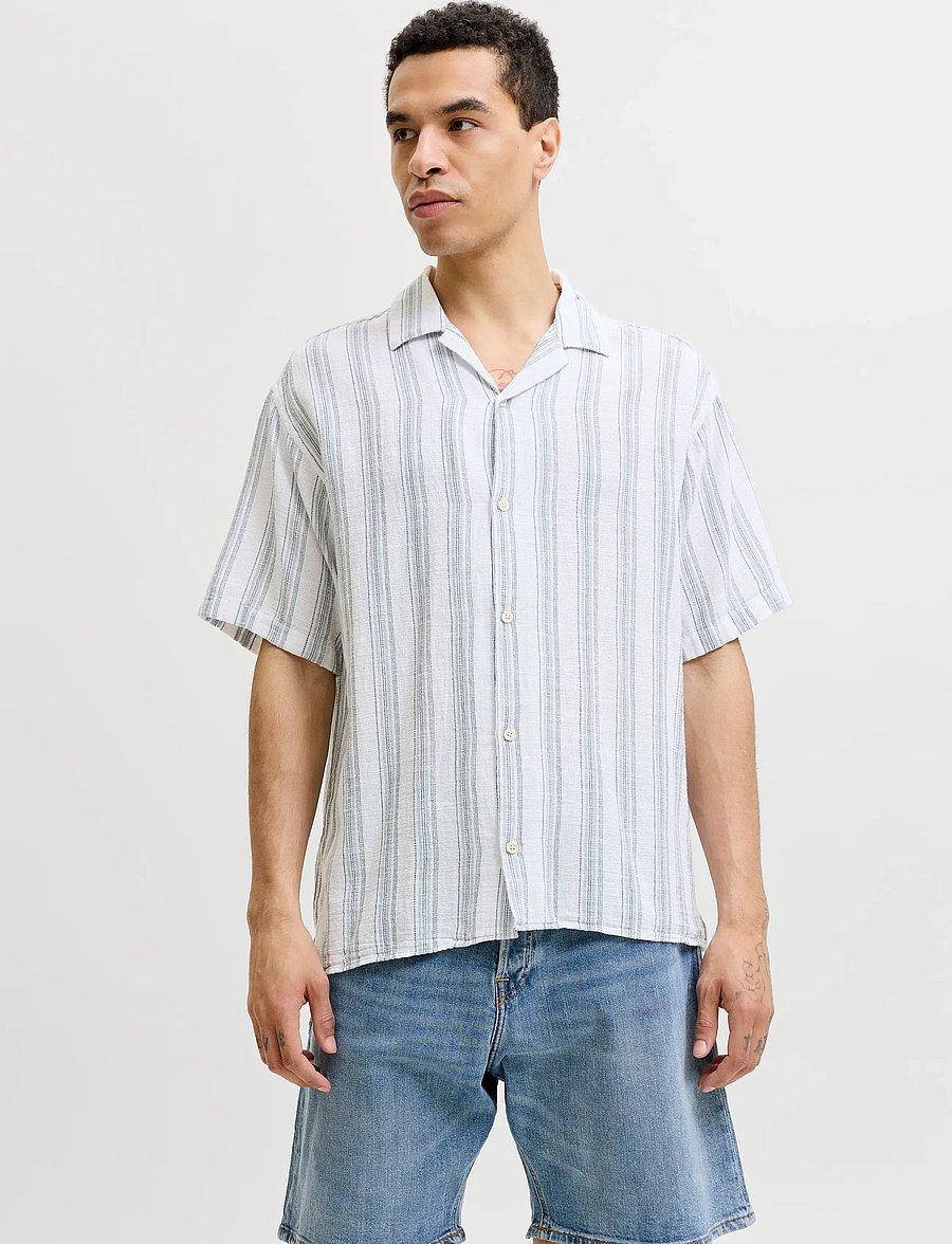 Jack & Jones - JJELIAM RESORT SHIRT SS SN - stribede skjorter - celestial blue - 0