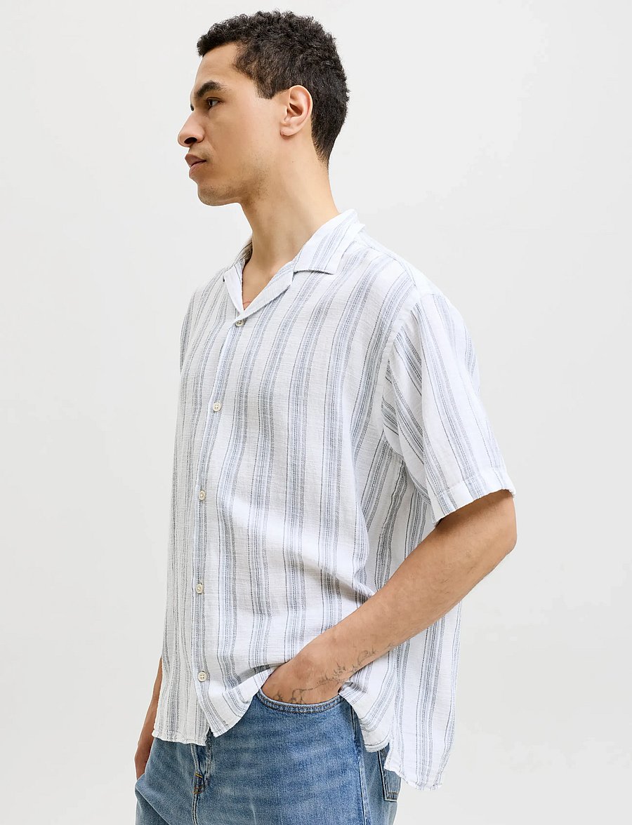 Jack & Jones - JJELIAM RESORT SHIRT SS SN - stribede skjorter - celestial blue - 5