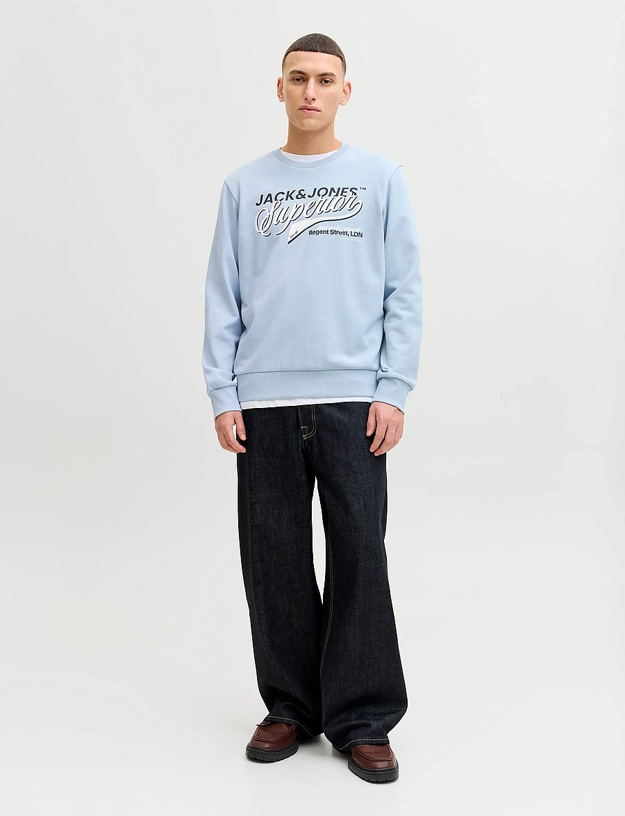 Jack & Jones - JJELOGO SWEAT CREW NECK 2 COL SS26 - collections - celestial blue - 3