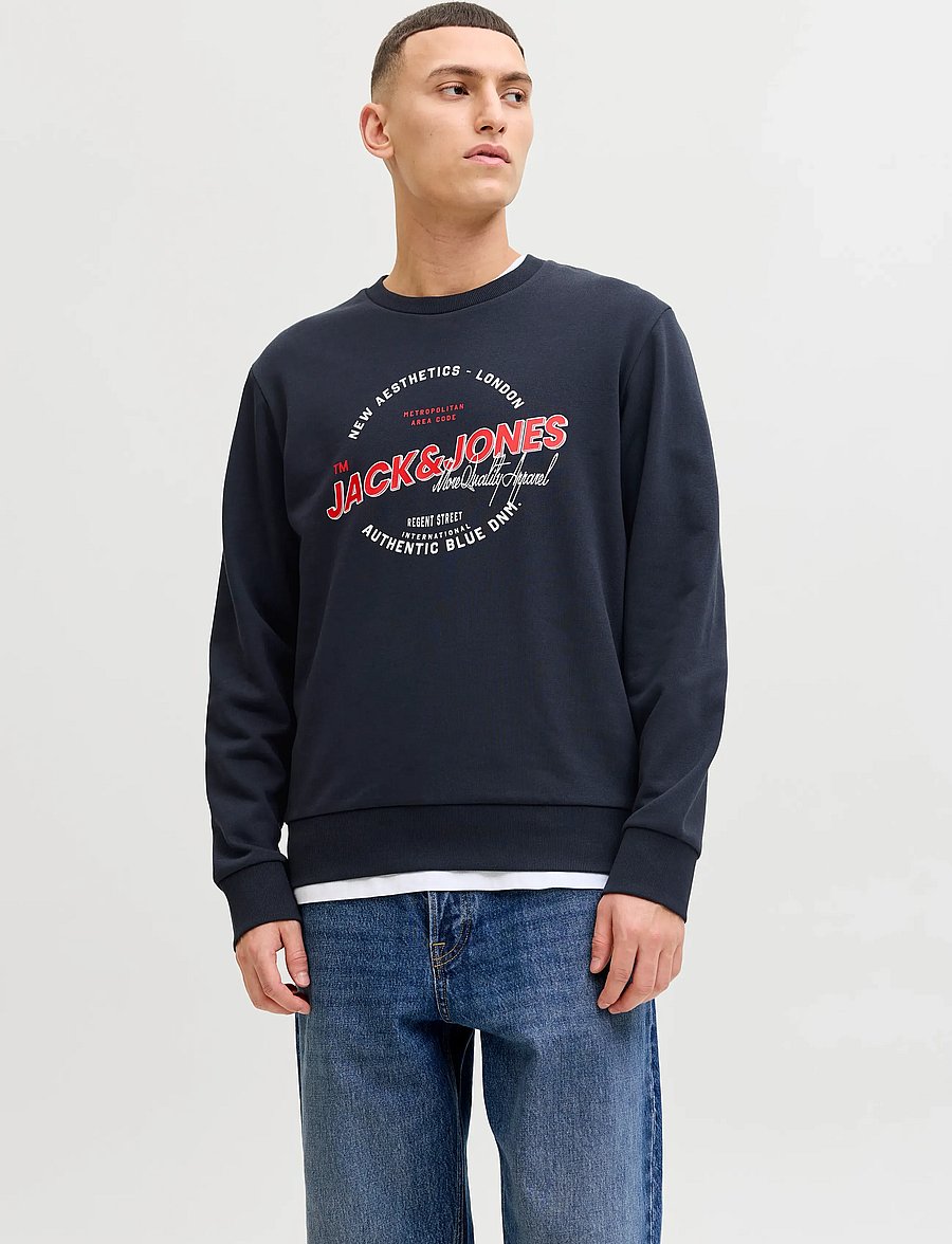 Jack & Jones - JJELOGO SWEAT CREW NECK 2 COL SS26 - collections - sky captain - 0