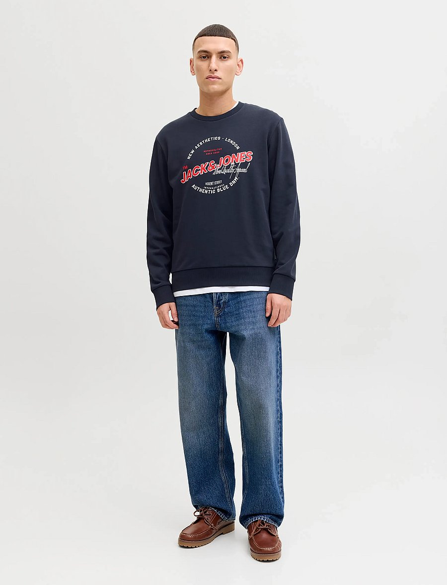 Jack & Jones - JJELOGO SWEAT CREW NECK 2 COL SS26 - collections - sky captain - 4