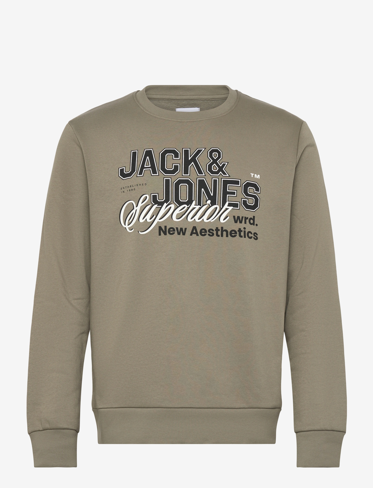 Jack & Jones - JJELOGO SWEAT CREW NECK 2 COL SS26 - kollektsioonid - vetiver - 0