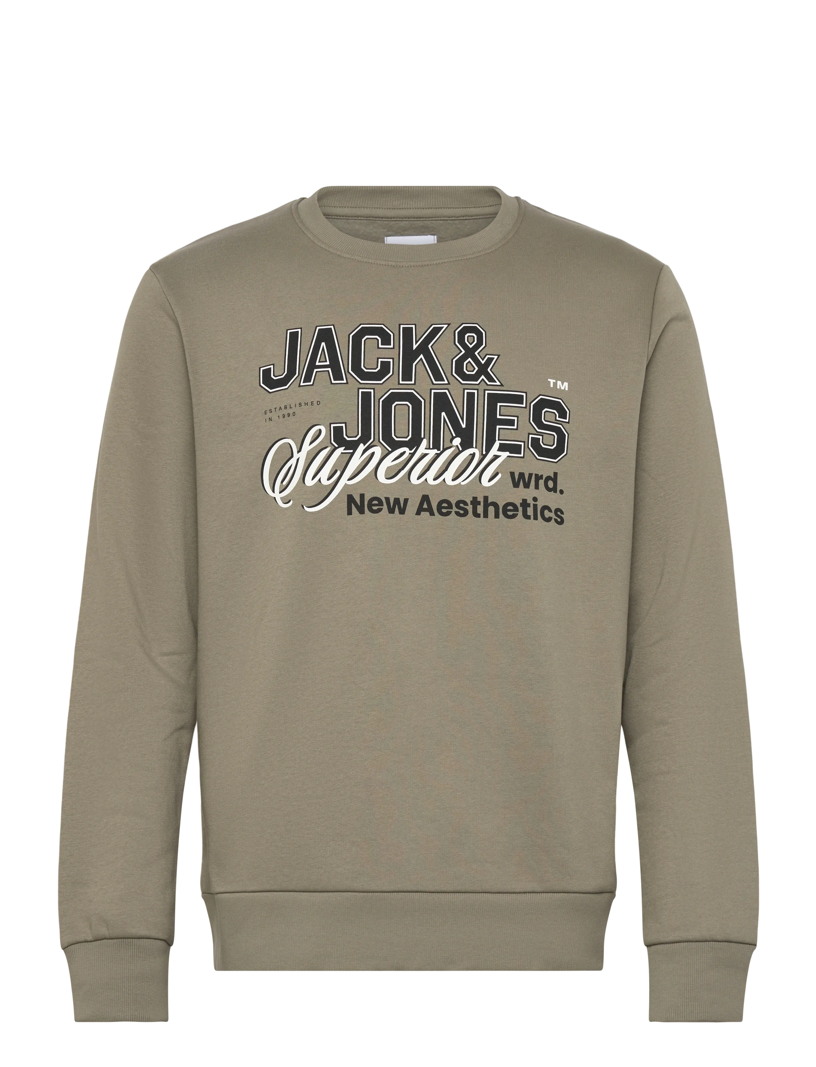 Jack & Jones JJELOGO SWEAT CREW NECK 2 COL SS26 - Sweatshirts & hættetrøjer - VETIVER / khaki/green