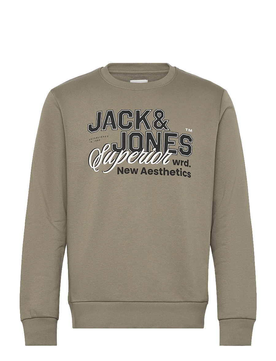 Jack & Jones - JJELOGO SWEAT CREW NECK 2 COL SS26 - collections - vetiver - 0