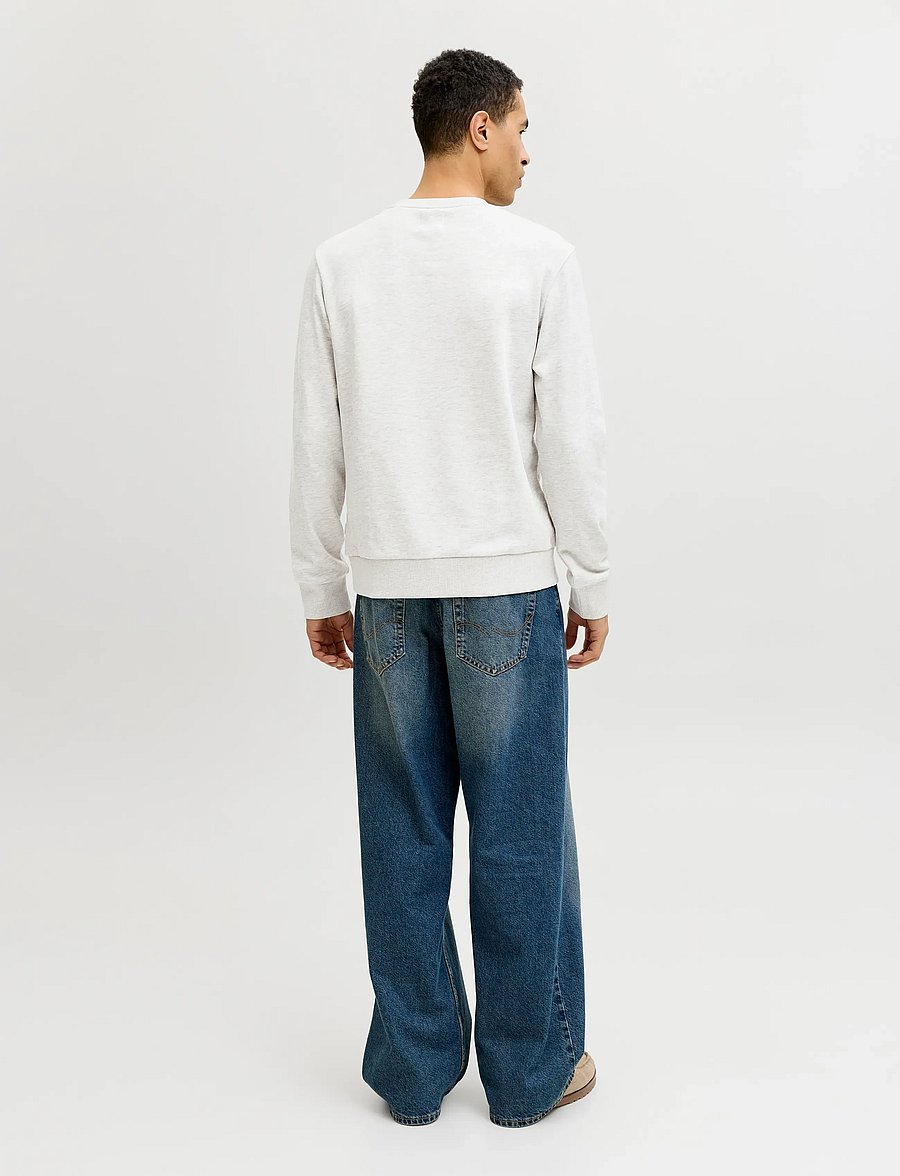 Jack & Jones - JJELOGO SWEAT CREW NECK 2 COL SS26 - kollektioner - white melange - 2