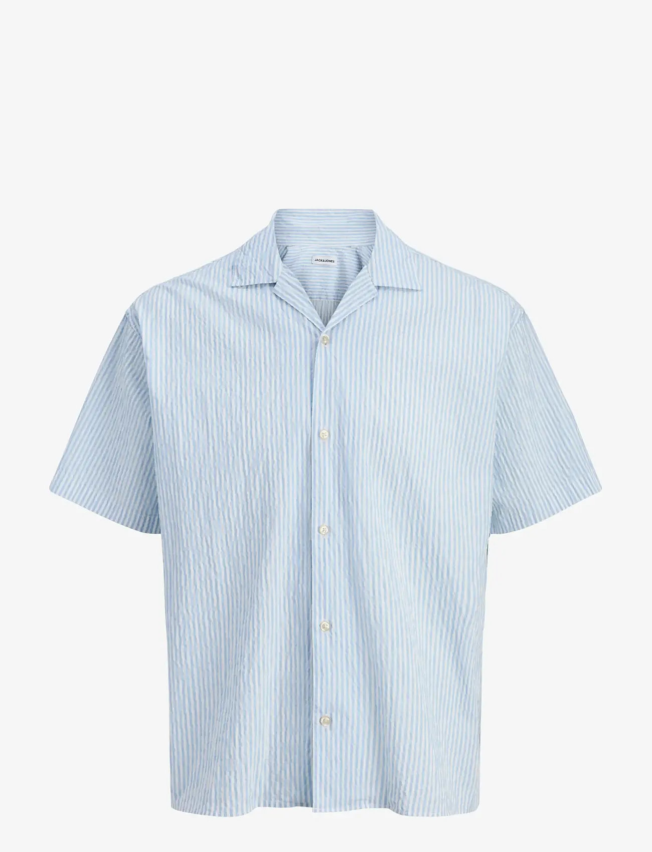 Jack & Jones - JJMILO SEERSUCKER RESORT SHIRT SS - lühikeste varrukatega särgid - cashmere blue - 1