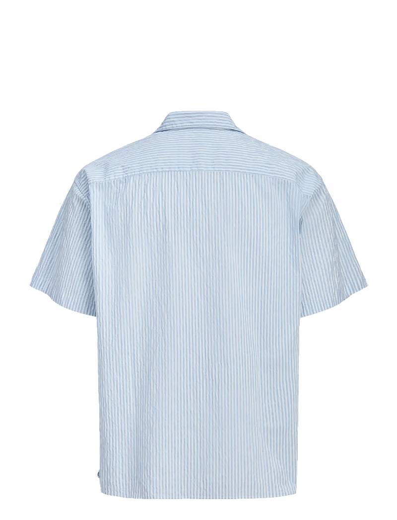 Jack & Jones - JJMILO SEERSUCKER RESORT SHIRT SS - lühikeste varrukatega särgid - cashmere blue - 2