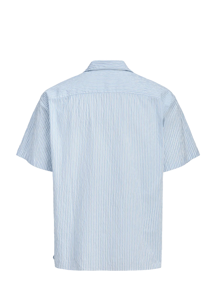 Jack & Jones - JJMILO SEERSUCKER RESORT SHIRT SS - kurzarmhemden - cashmere blue - 2