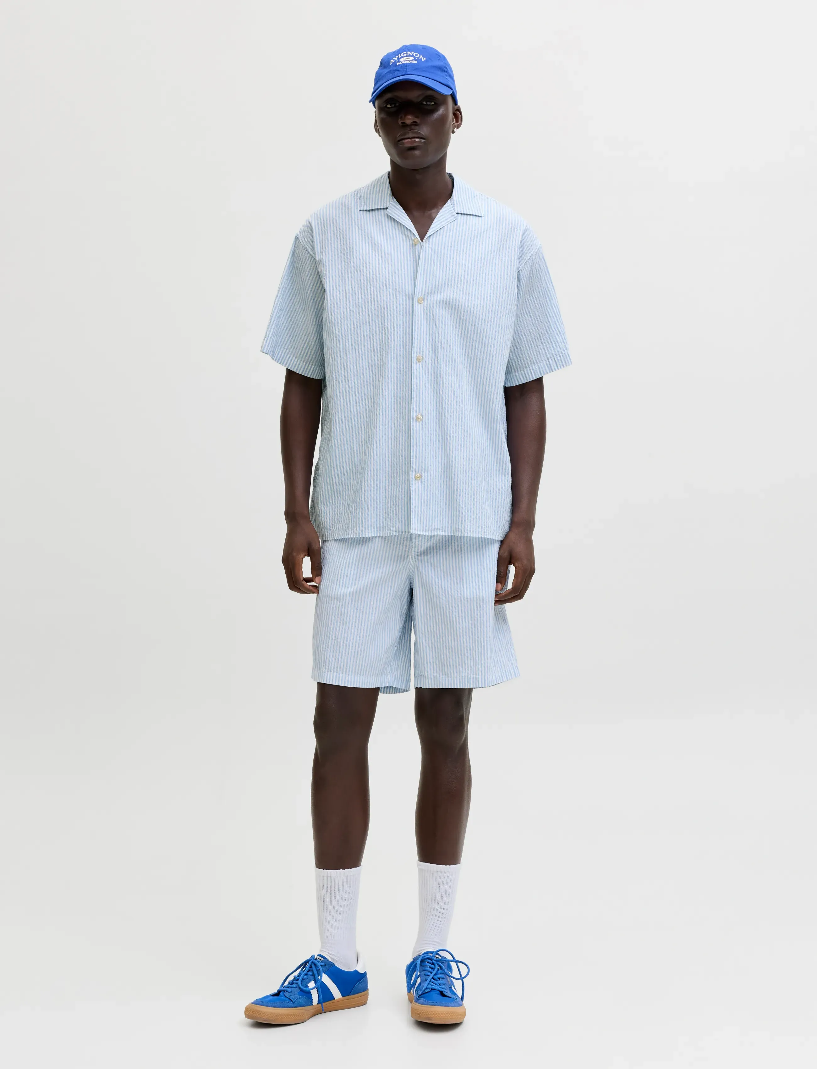 Jack & Jones - JJMILO SEERSUCKER RESORT SHIRT SS - kurzarmhemden - cashmere blue - 4
